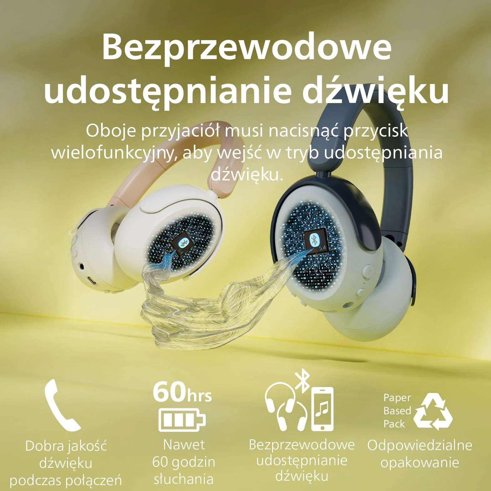 Philips TAK5500AL Bezprzewodowe, skladane sluchawki nauszne dla dzieci 5500 z funkcjami Bluetooth 5.4, ograniczenia poziomu glosnosci, udostepniania dzwieku, 34 godz. sluchania i przewodem USB-C