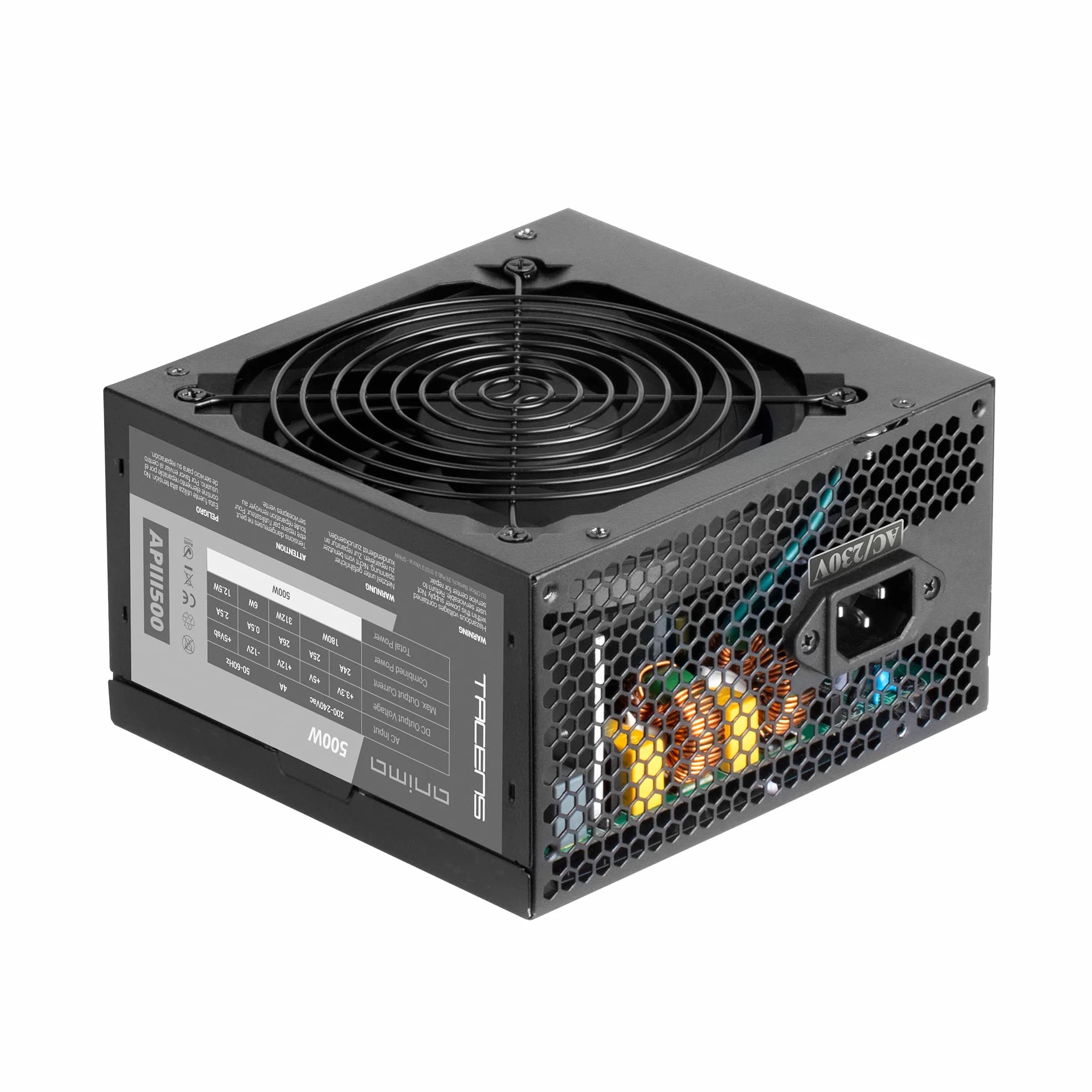 Tacens Anima APIII500 Zasilacz PC ATX 500W 85% Brąz 12V Czarny