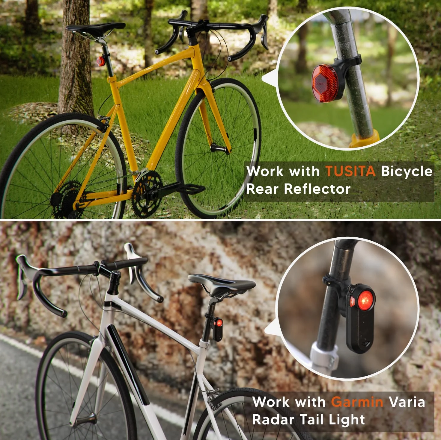 TUSITA Uchwyt Rowerowy Airtag, Ukryty Uchwyt na Sztycy Rowerową Kompatybilny z Airtags & Garmin Varia, Przeciwkradzieżowy Air tag GPS Tracker Uchwyt na Rowerowy