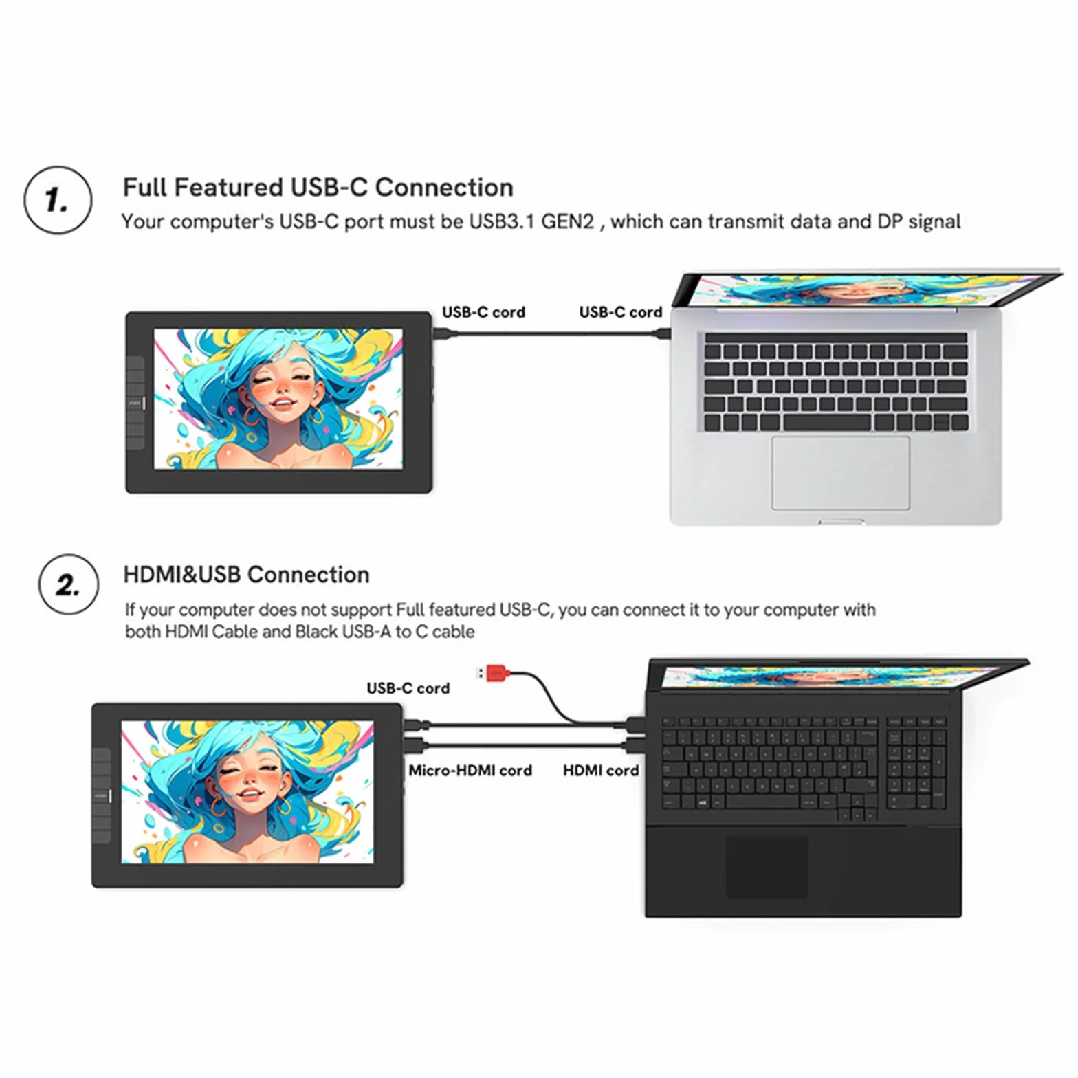 VEIKK VK1200V2 Tablet graficzny z ekranem 120% sRGB, ekran IPS Full HD, 6 klawiszy skrótów, rysik bez baterii, kompatybilny z systemami Linux / Windows / Mac 11,6"