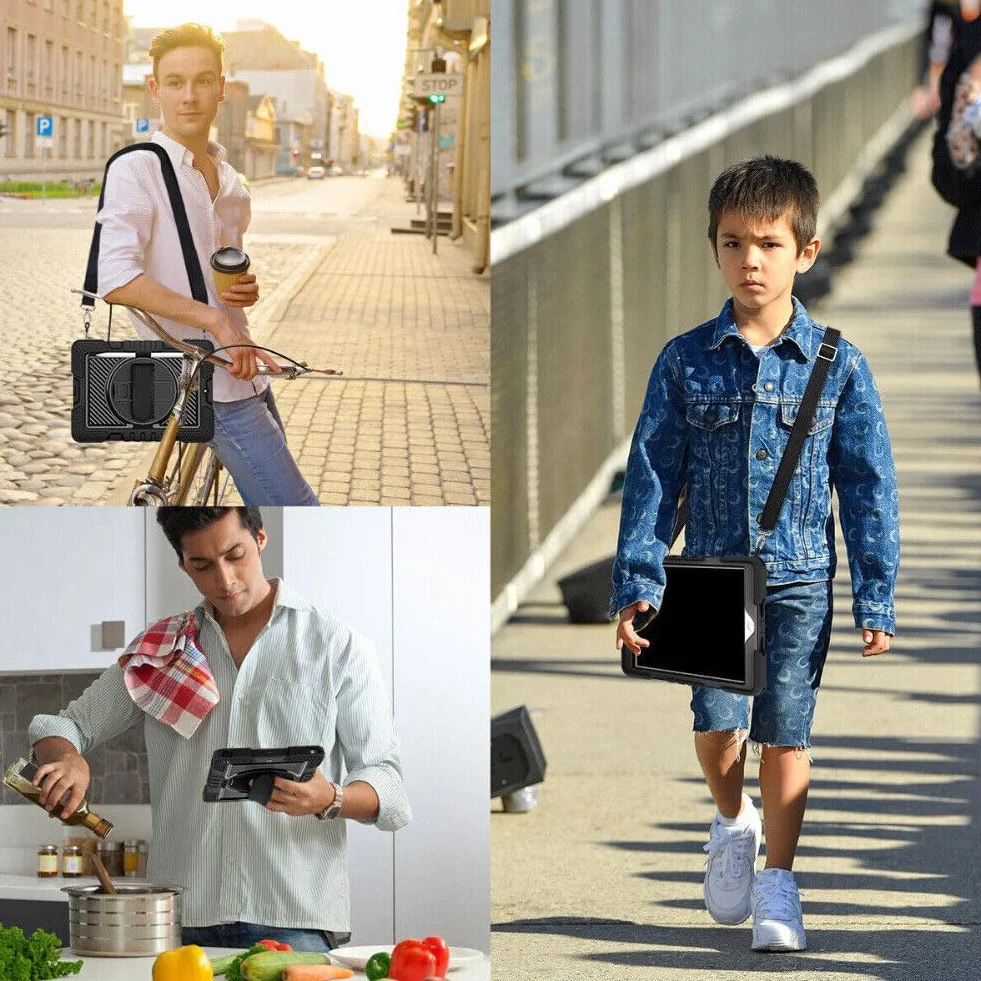 etui na iPada 6. generacji 9,7 cala 2018 (kolor: różowo-czerwony/różowy) pełna obudowa twarda tylna twarda silikonowa osłona paska