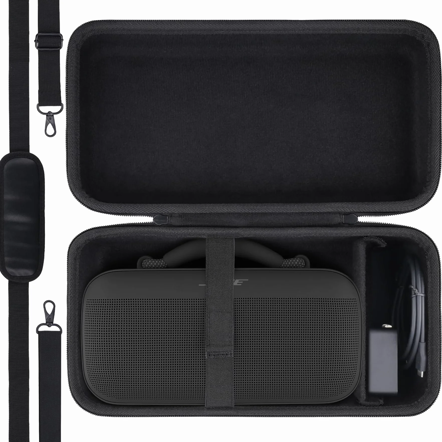 Khanka Twarde etui podróżne zamiennik głośnika Bluetooth Bose Soundlink Max, tylko etui (czarne)