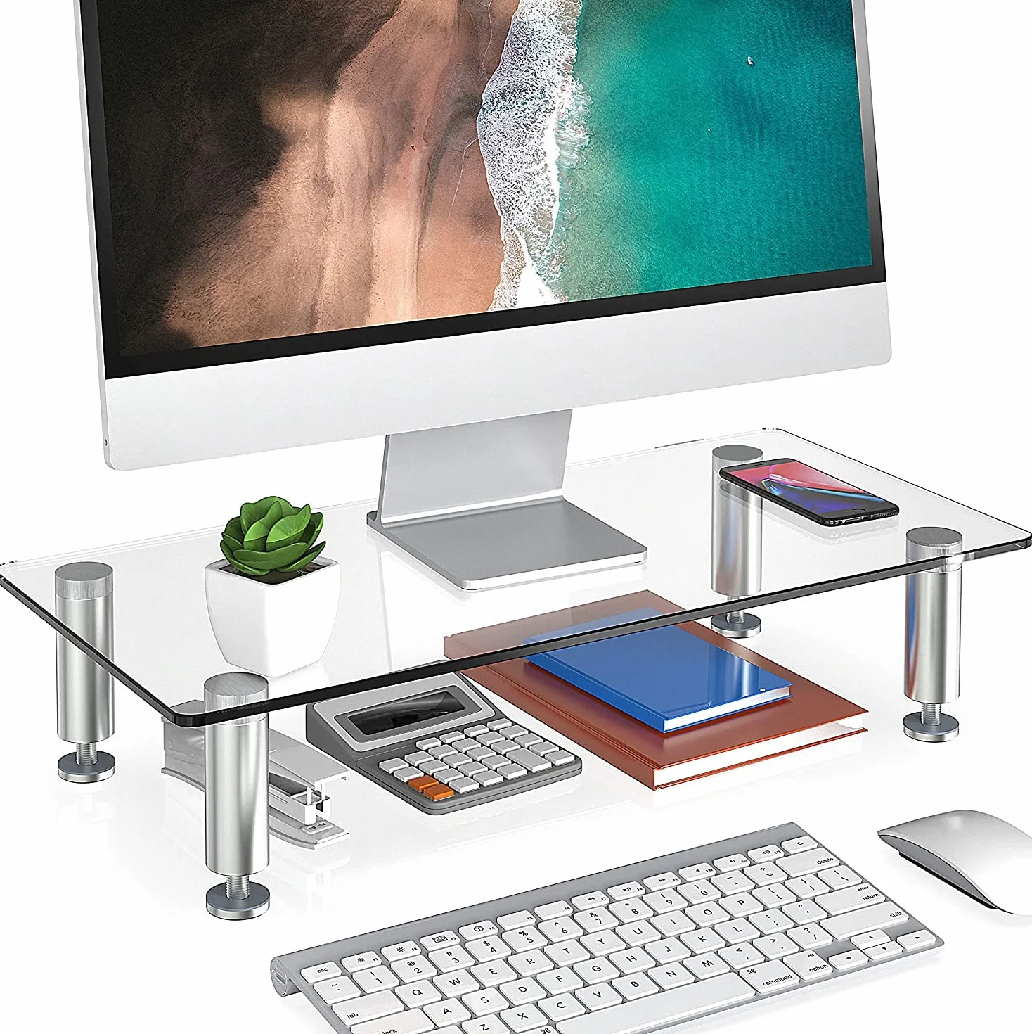 FITUEYES szklany wzmacniacz uchwyt na laptopa 38,5x24x7,5cm