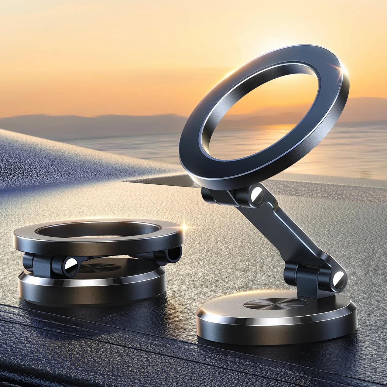 JOYROOM Pasuje do uchwytu samochodowego MagSafe, całkowicie metalowy i składany, magnetyczny uchwyt samochodowy do telefonu z magnesami 20 x N55 i regulacją 360°, uchwyt samochodowy do iPhone'a 16, 15