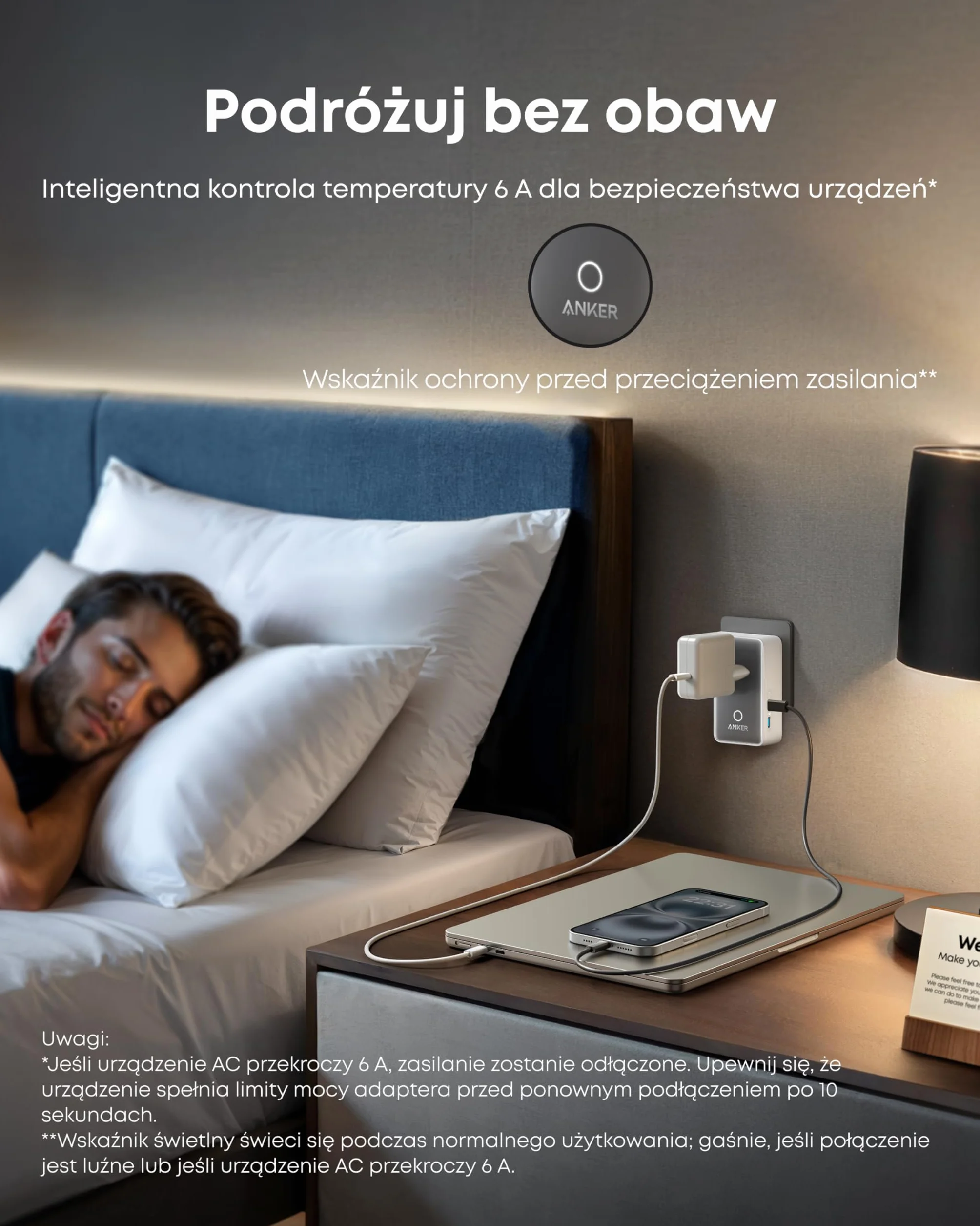 Anker Nano Travel Adapter Worldwide, uniwersalny adapter podróżny z 4 portami USB, 2 portami USB C, 2 portami USB A i 1 gniazdem AC, adapter gniazdkowy, może być używany w ponad 200 krajach