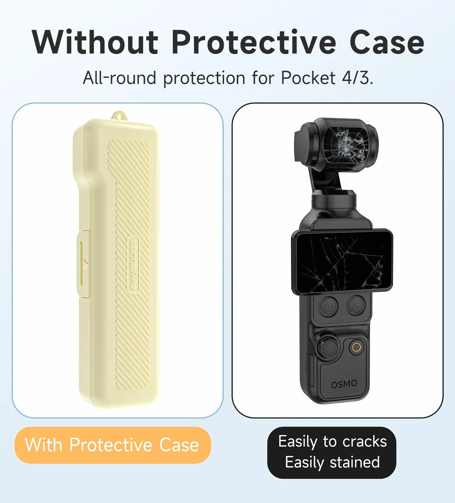Plastikowe etui do DJI Osmo Pocket 4, futerał ochronny na aparat, etui do przechowywania, akcesoria do aparatu DJI Osmo Pocket 4/3 (czarne)