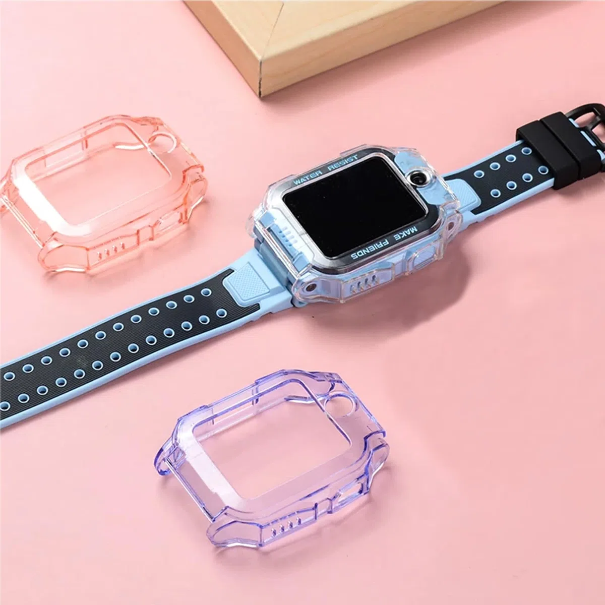 2 sztuki etui do imoo Watch Phone Z7, silikonowe, odporne na wstrząsy, elastyczne etui, ultracienkie przenośne etui ochronne do imoo Z7, niebieskie i przezroczyste