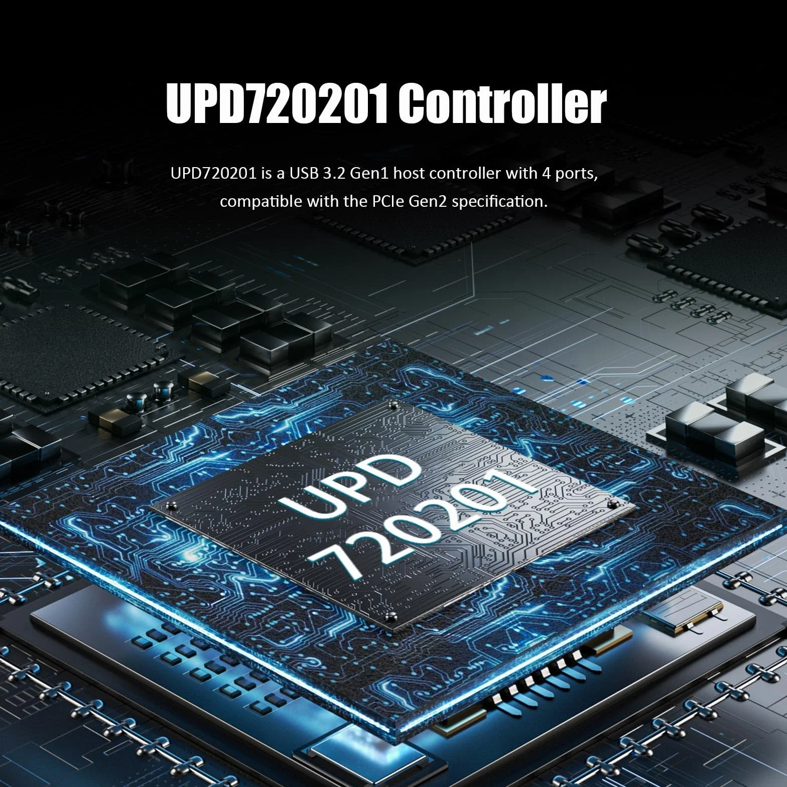 GLOTREND U3044AC 4-portowa karta rozszerzeń PCIe USB, 2 porty USB-C i 2 porty USB-A (USB 3.2 Gen 1), kompatybilna z systemami Windows i Linux (nie obsługuje systemu Mac OS)