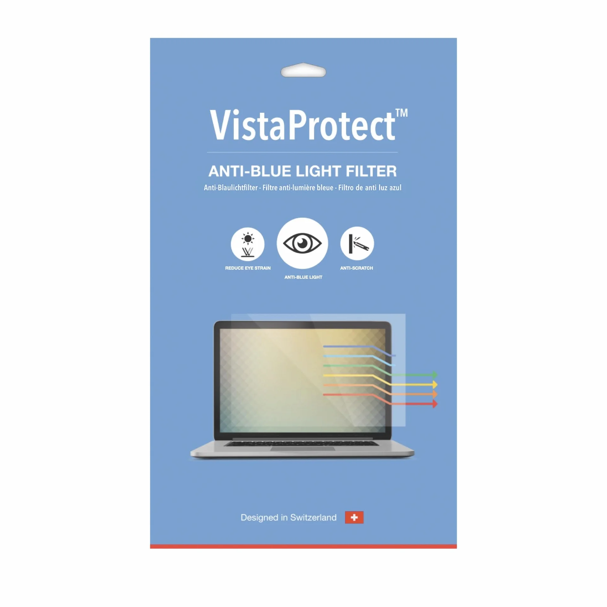 VistaProtect Filtr Przeciw Niebieskiemu Światłu Ochrona Ekranów Laptopów 15,6 cali