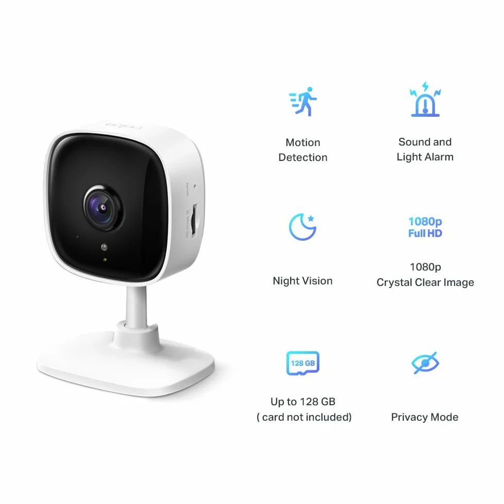TP-Link Tapo C100 | Kamera Wi-Fi do monitoringu domowego 1080p | Tryb nocny i detekcja ruchu | Lokalny zapis na microSD | Kompatybilna z Alexa i Google Home
