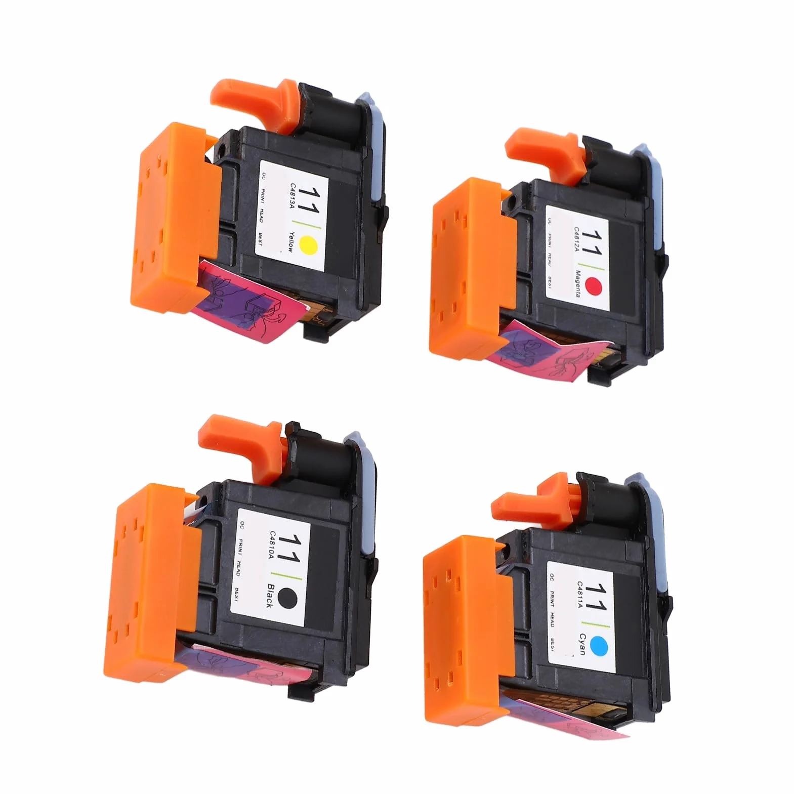 KIMISS Głowica drukująca for Designjet 100 110 111 500 510 800 813 850 – 4 szt. (CMYK) – wymienna, wysokiej jakości