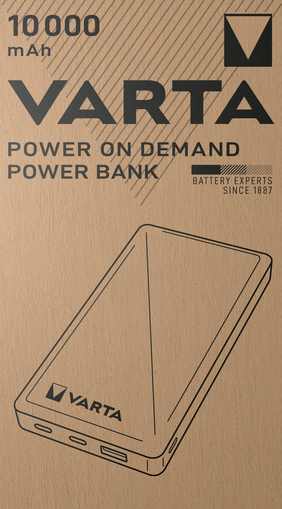 VARTA Power Bank 10000mAh z 3 portami USB A i USB C