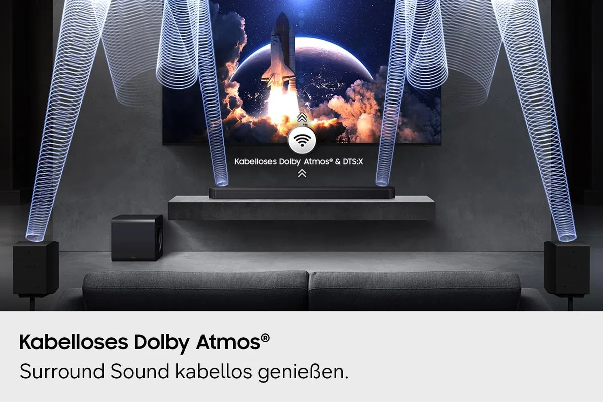 Samsung HW-Q935GH / Q930H Q-Series 9.1.4-kanałowy soundbar do telewizora, bezprzewodowy 6,5-calowy podwójny subwoofer 2.0.2 z tyłu, bezprzewodowy Dolby Atmos i DTS: X, SpaceFit Sound Pro, Q-Symphony