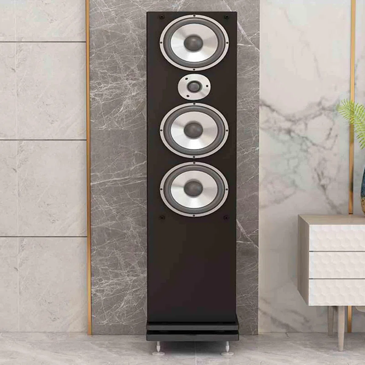 Wielofunkcyjna taca głośnikowa tłumiące wibracje nóżki stereo subwoofer podkładki tłumiące wibracje podwójny stojak audio do ochrony sprzętu audio, aby wspierać stabilny, bezpieczny i trwały, lekki