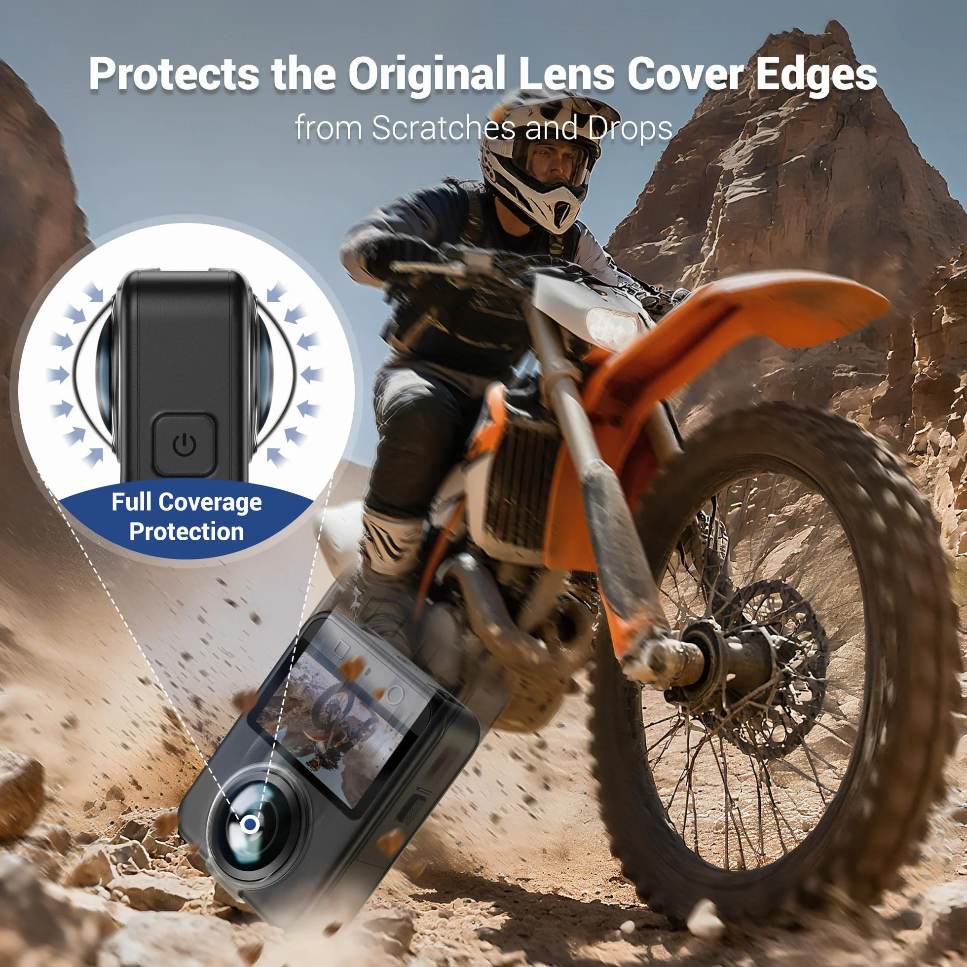 Osmo Zestaw osłon obiektywu 360, 2 szt. osłon obiektywu do DJI Osmo 360, odporne na zarysowania, zestaw osłon ochronnych aparatu Osmo360 ze ściereczką do czyszczenia vlogowania i nagrywania wideo