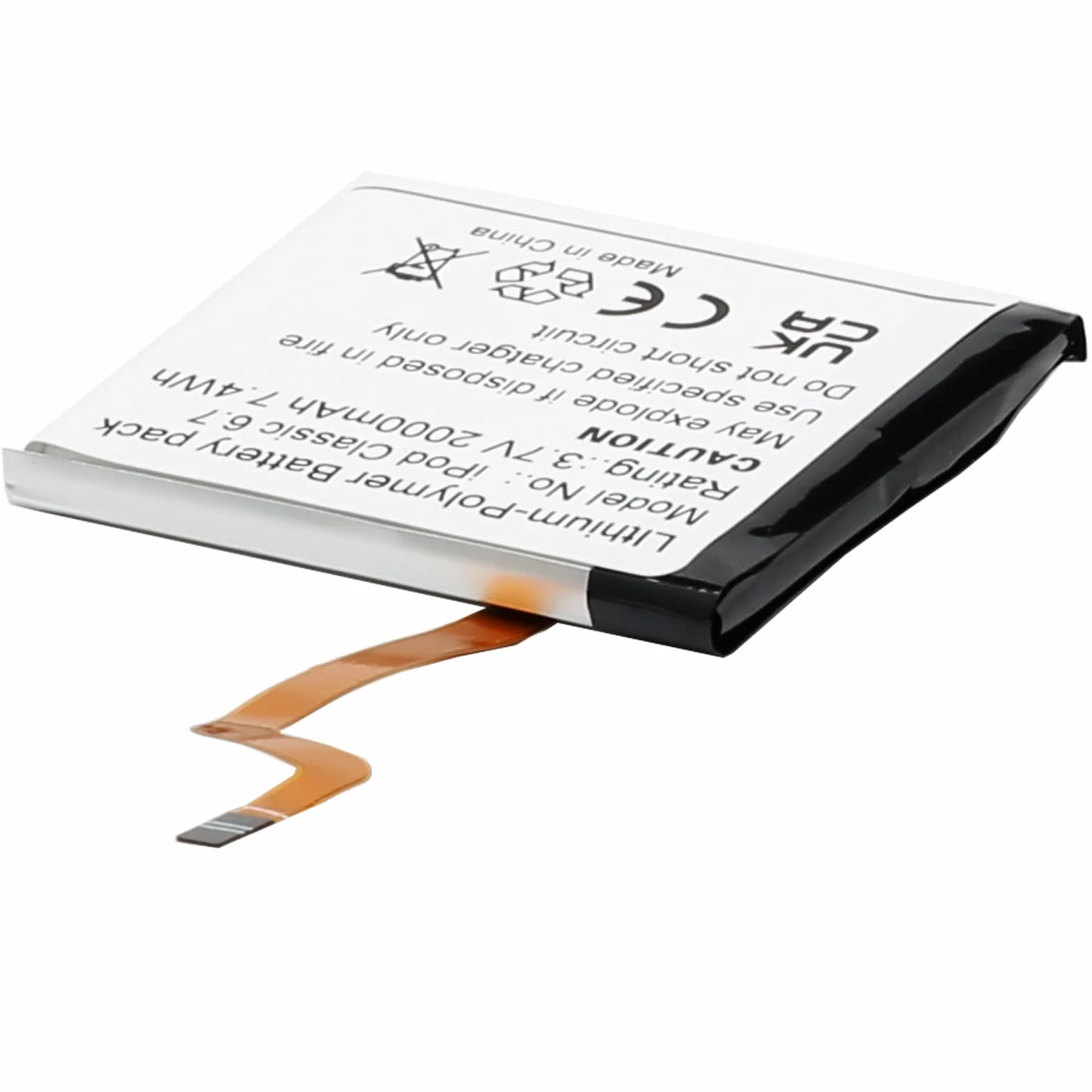 Bateria litowo-polimerowa kompatybilna z iPod Classic 6.7, 3,7V 3000mAh 7,4Wh