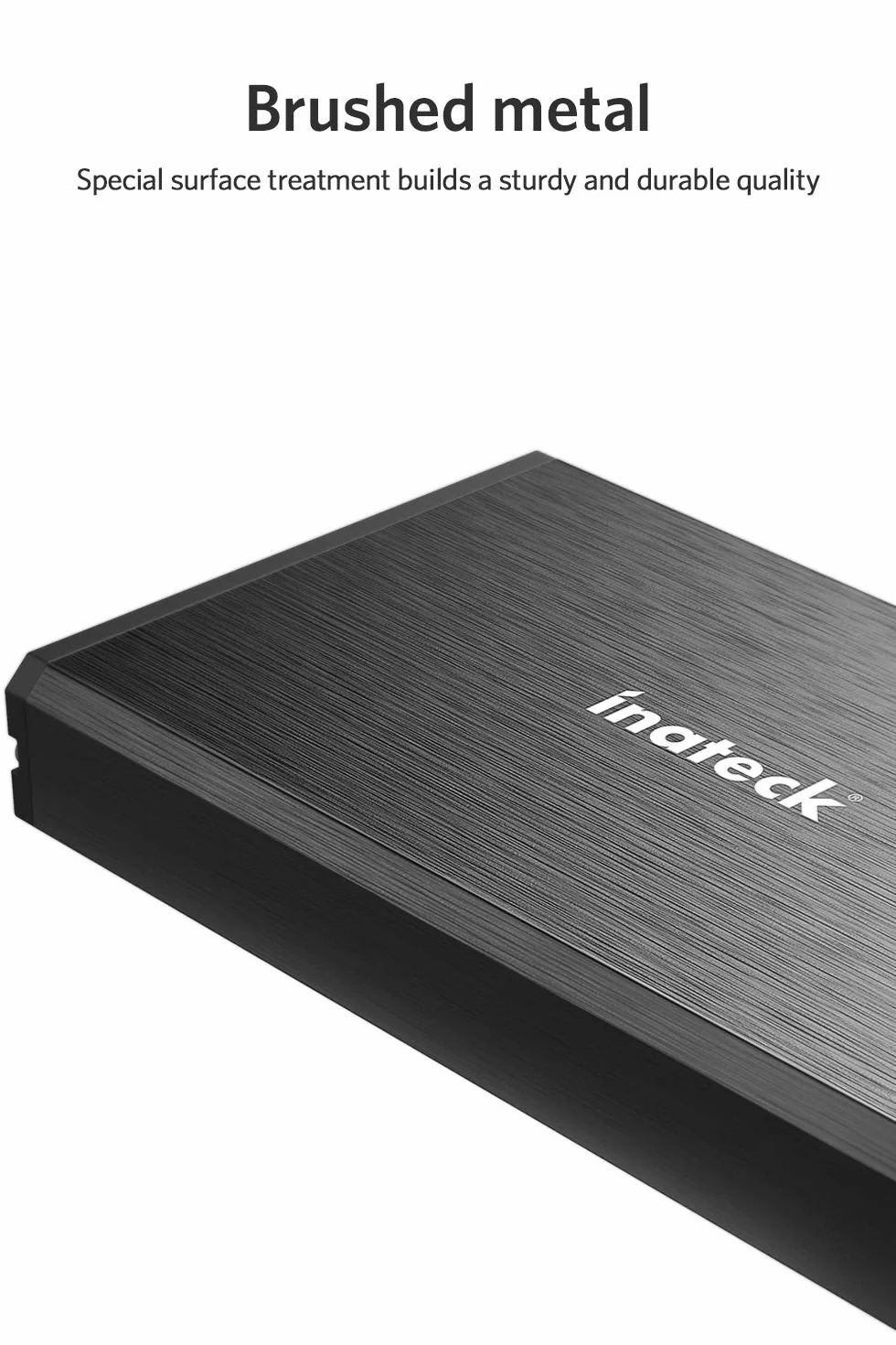 Inateck Obudowa dysku twardego 3,5", obudowa dysku twardego 2,5/3,5" SATA I/II/III, USB 3.0 z UASP, 12 V, 3 A, czarny, FE3001