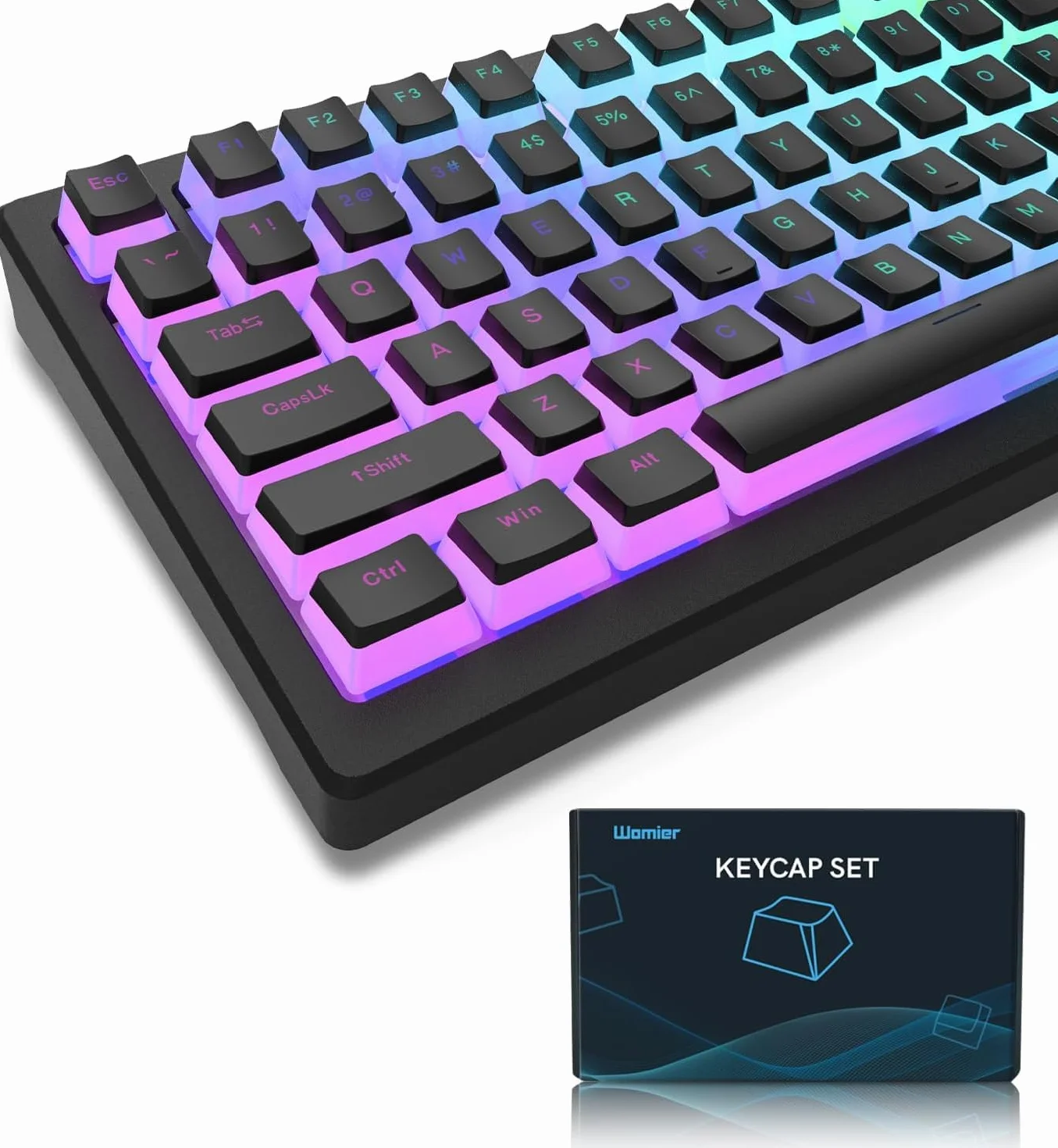 Klawisze PBT Keycaps 165 niestandardowy zestaw nasadek klawiszy profil OEM przezroczyste czarny