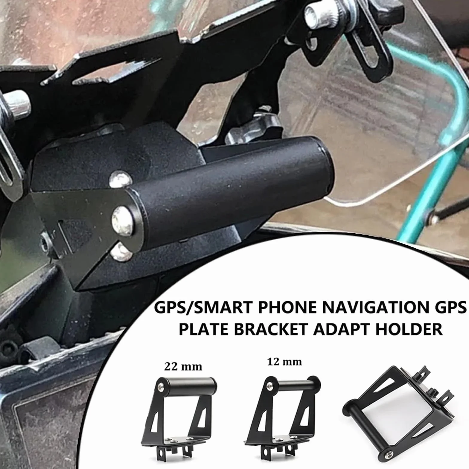 Pasuje do Husq&varna Norden 901 2022-2024, stalowy, 12 mm i 22 mm, uchwyt na telefon, nawigację GPS, płytę montażową Uchwyt do nawigacji GPS(22mm)