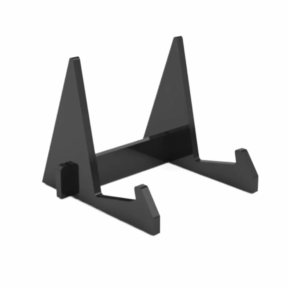Rekordzista, Stojak na płyty CD Akrylowy uchwyt tablet Książka z przepisami Półka czasopisma Trójkątna zdejmowana ramka zdjęcia(Black)
