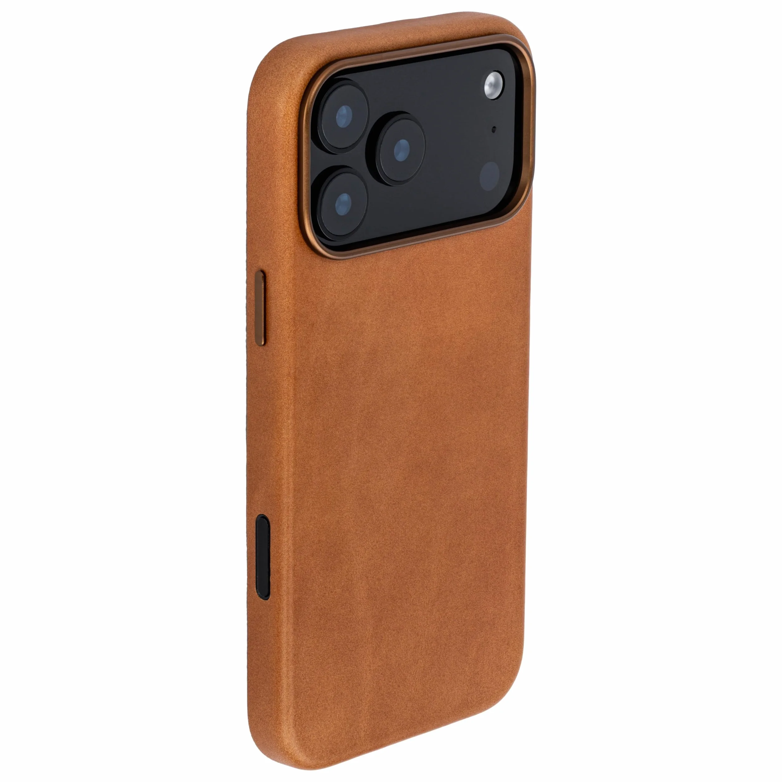 Dockem Etui z Prawdziwej Skóry do iPhone 17 Pro Max Kompatybilne z MagSafe, z Pojemnościowym Przyciskiem Sterowania Aparatem (MSGL, Jasnobrazowy)