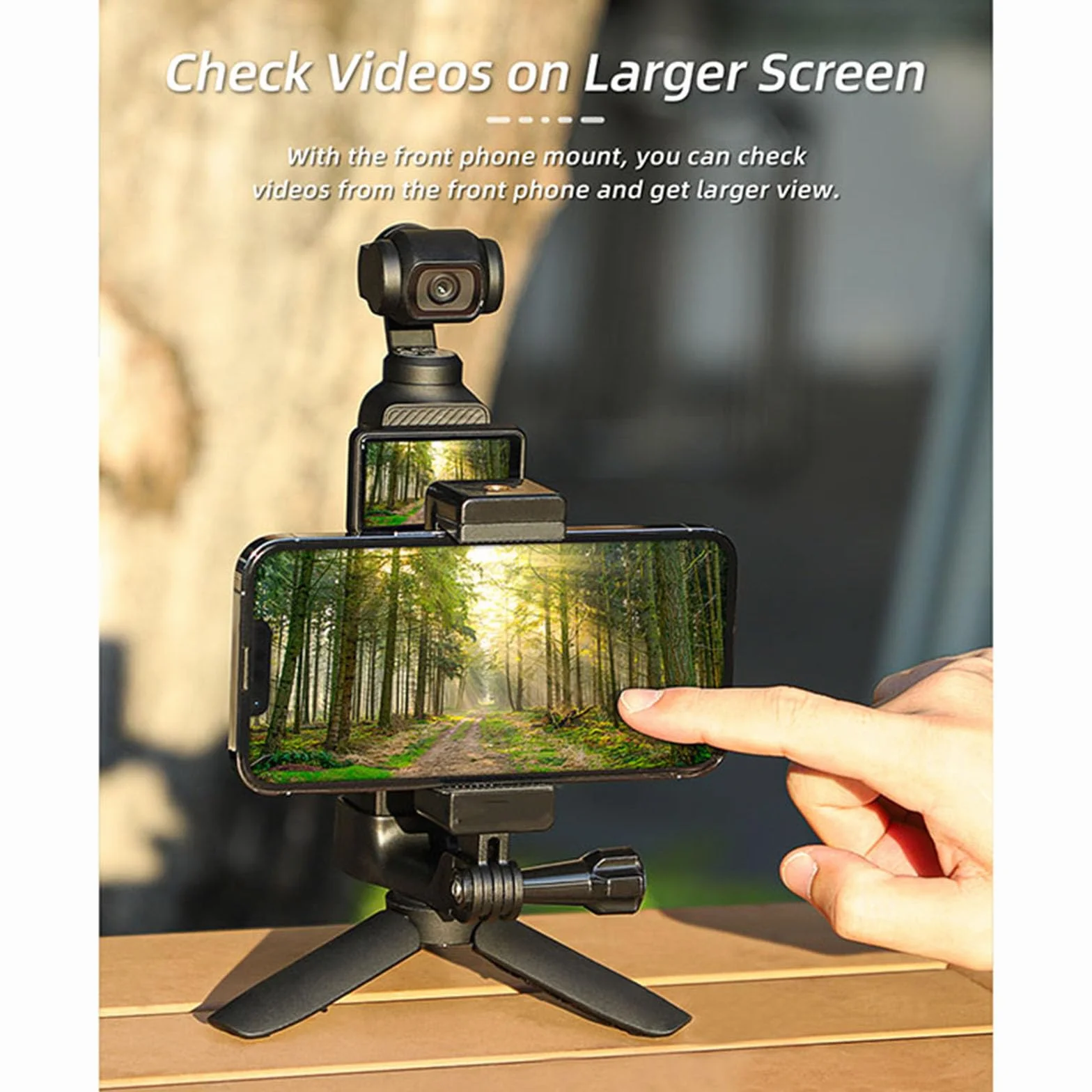 Aluminiowy uchwyt z klipem na telefon do DJI OSMO Pocket 3, adapter 1/4 cala