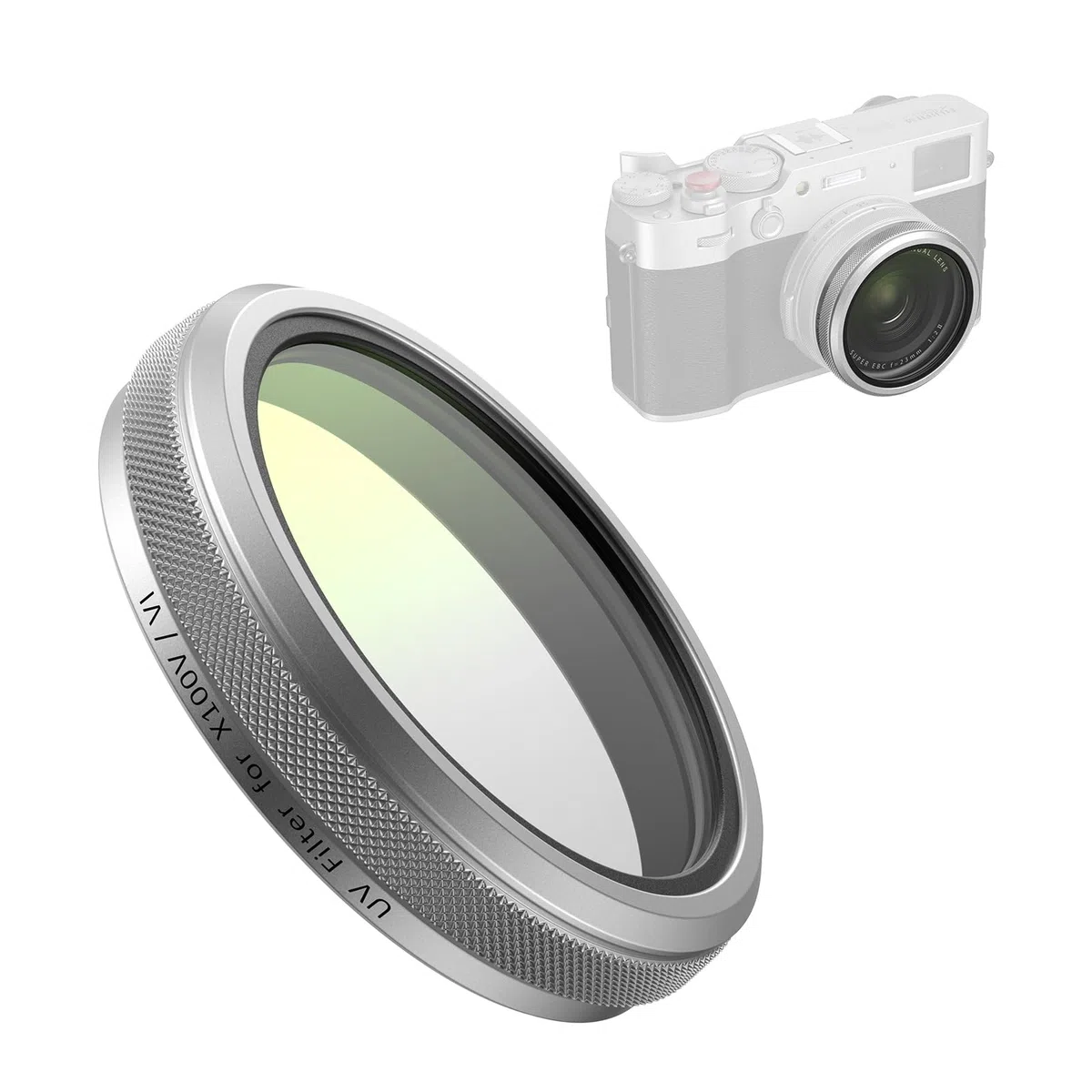 SmallRig Filtr UV do FUJIFILM X100VI / X100V, transmisja światła 99%, soczewka ze szkła optycznego, wodoodporny i odporny na zarysowania, lekka aluminiowa ramka, ściereczka czyszcząca (srebrna) 5853