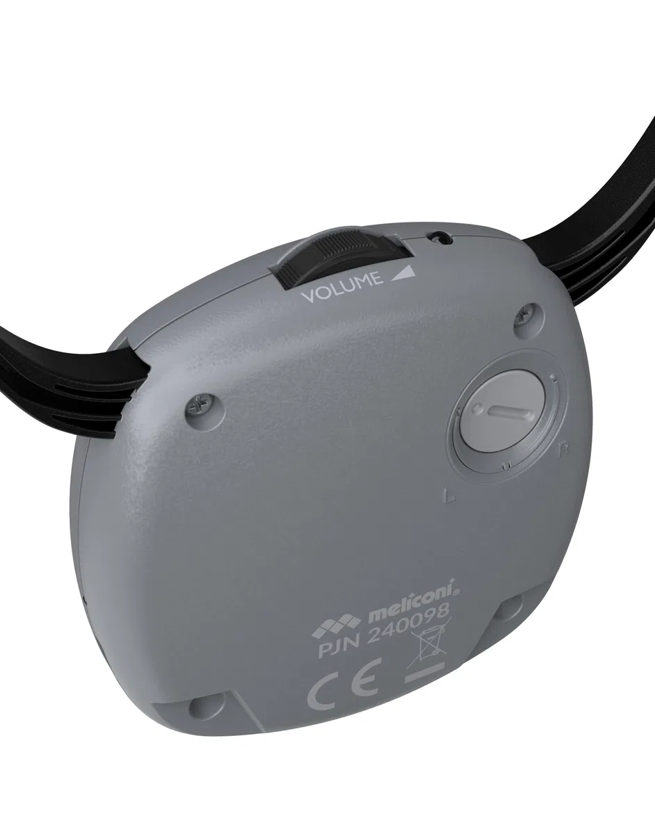 Meliconi Zestaw słuchawkowy do telewizora Easy Audio, cyfrowy model Steto z wejściem optycznym, mikrofonem otoczenia, regulacją głośności, podstawą ładowania, zasięg 20 m, zrównoważony dźwięk do