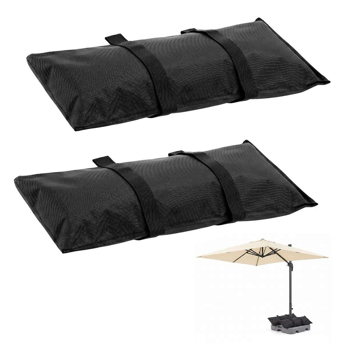2 worki na piasek do obciążenia, worek obciążeniowy, worek na piasek, worek na piasek, 70 x 25 cm, do 20 kg, 600D Oxford, do pawilonu, parasola przeciwsłonecznego, ogrodu