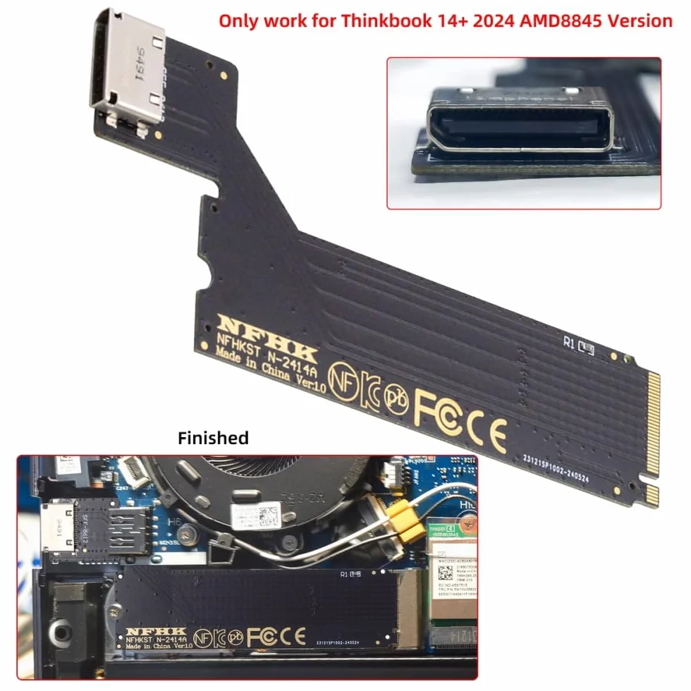 Karta PCI-E 4.0 M.2 M-Key do Oculink SFF-8612 SFF-8611 adapter hosta ThinkBook 14+ AMD8845 zewnętrzna karta graficzna SSD