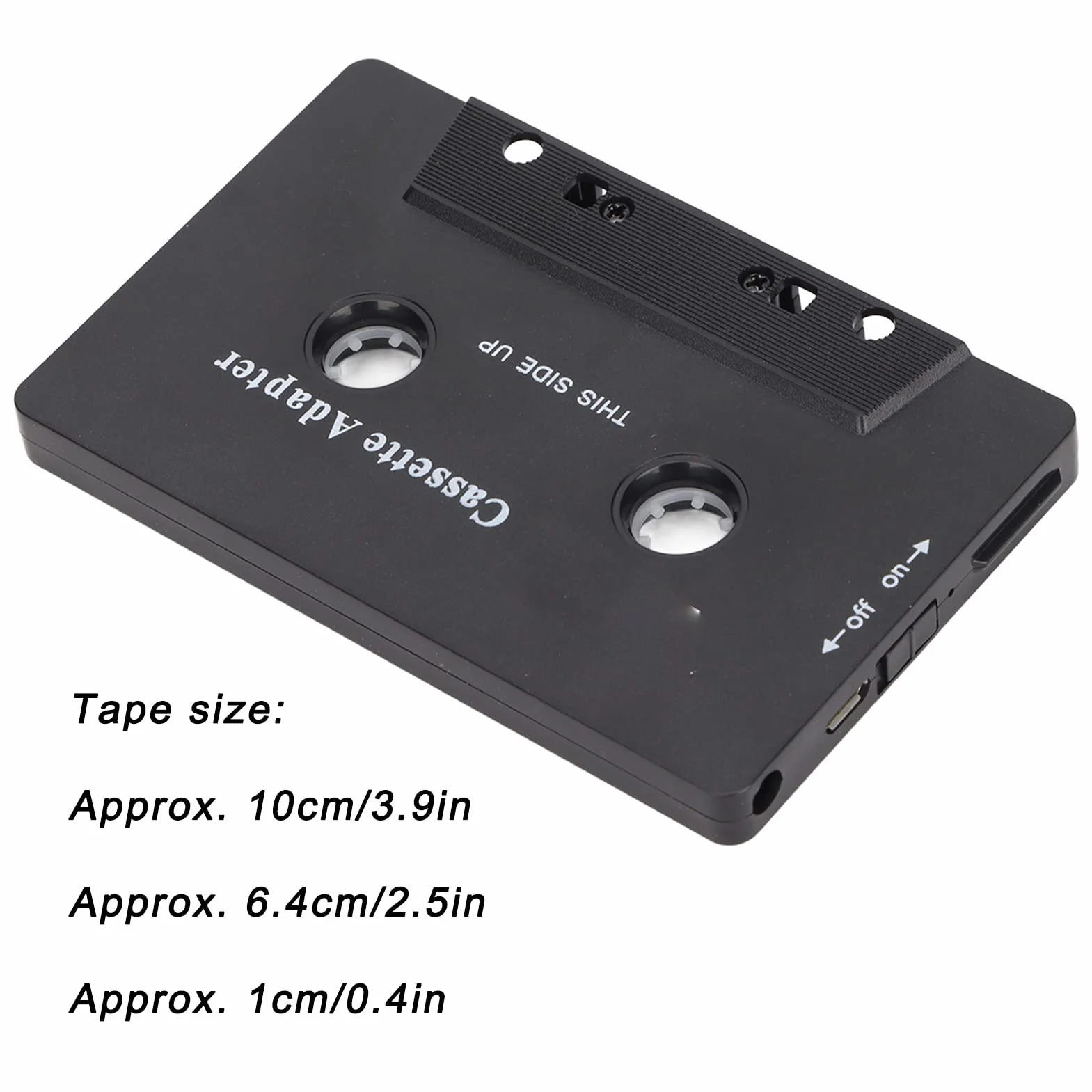 Adapter Kasetowy Bluetooth PUSOKEI do Samochodu z Stereo Audio, Bezprzewodowy Adapter Kasetowy na Aux, dla Telefonów Komórkowych, Tabletów, Radia Samochodowego, Odtwarzaczy MP3