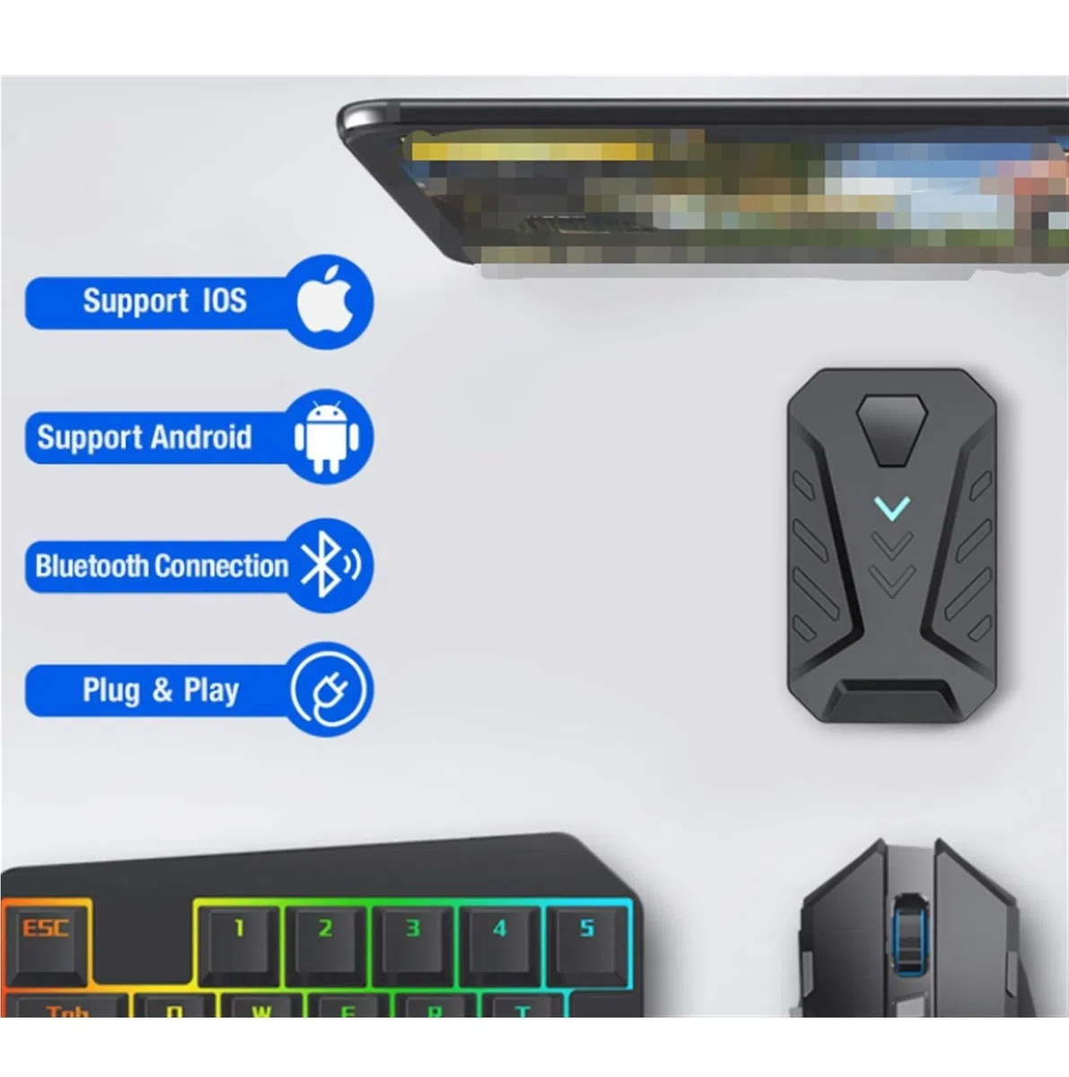 Klawiatura Mysz Zestaw Klawiatury Do Gier I Podświetlanej Myszy USB Z Przewodową Myszką Stojakiem Zestaw