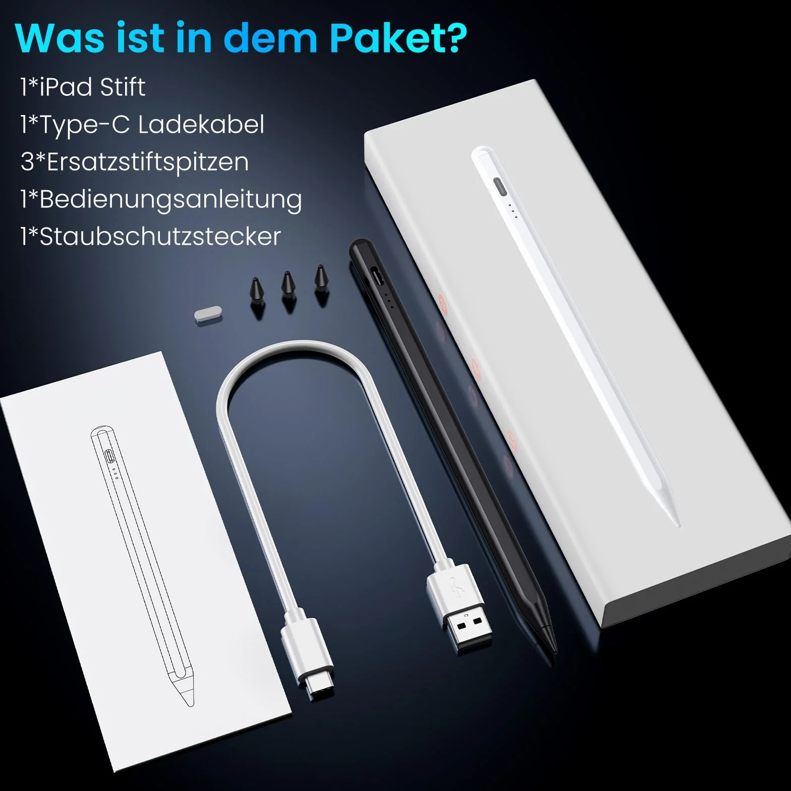 Rysik do iPada, (2018-2025) Pencil 2. generacji do Apple z wydajnością szybkiego ładowania Palm Rejection i czułością na nachylenie Stylus do i Pad 6-10, i Pad Pro 13''/12,9''/11'', Mini 6/5, Air 5/4