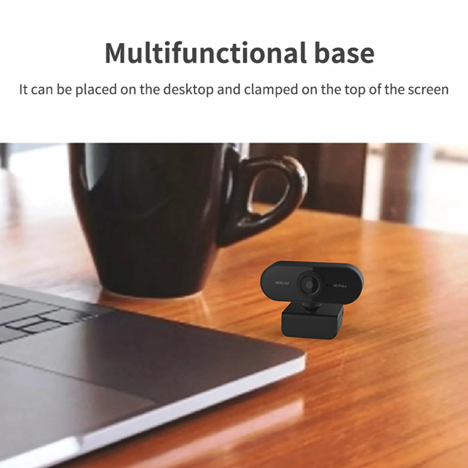 Kamera Internetowa USB 1080P z Mikrofonem, Obrót 360 Stopni, do Wideokonferencji (Czarny)