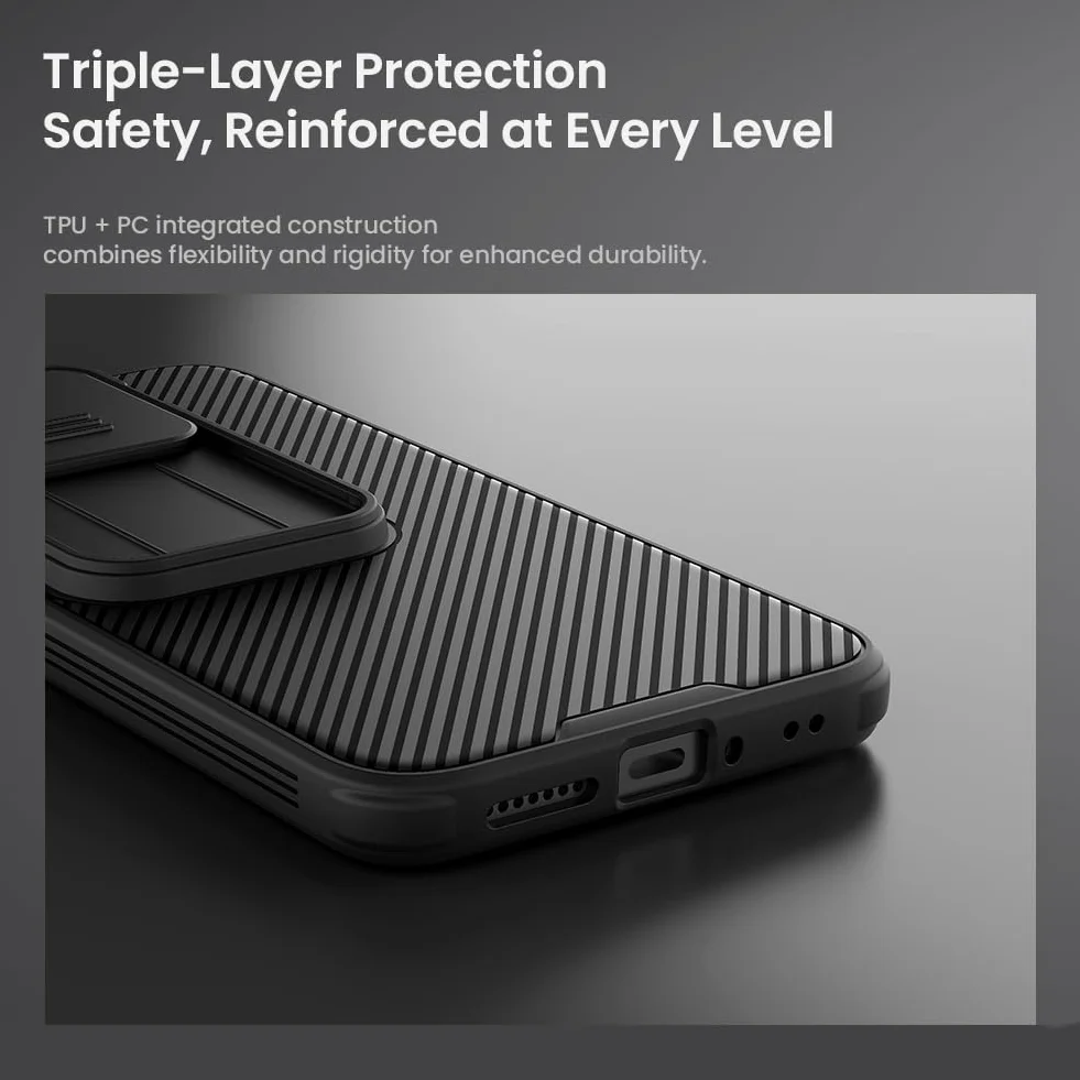 Etui do Xiaomi 17T Pro, osłona wsuwana [ochrona aparatu] paski odporne na odciski palców, odporne na wstrząsy, twarde etui ochronne (czarne, Xiaomi 17T Pro)