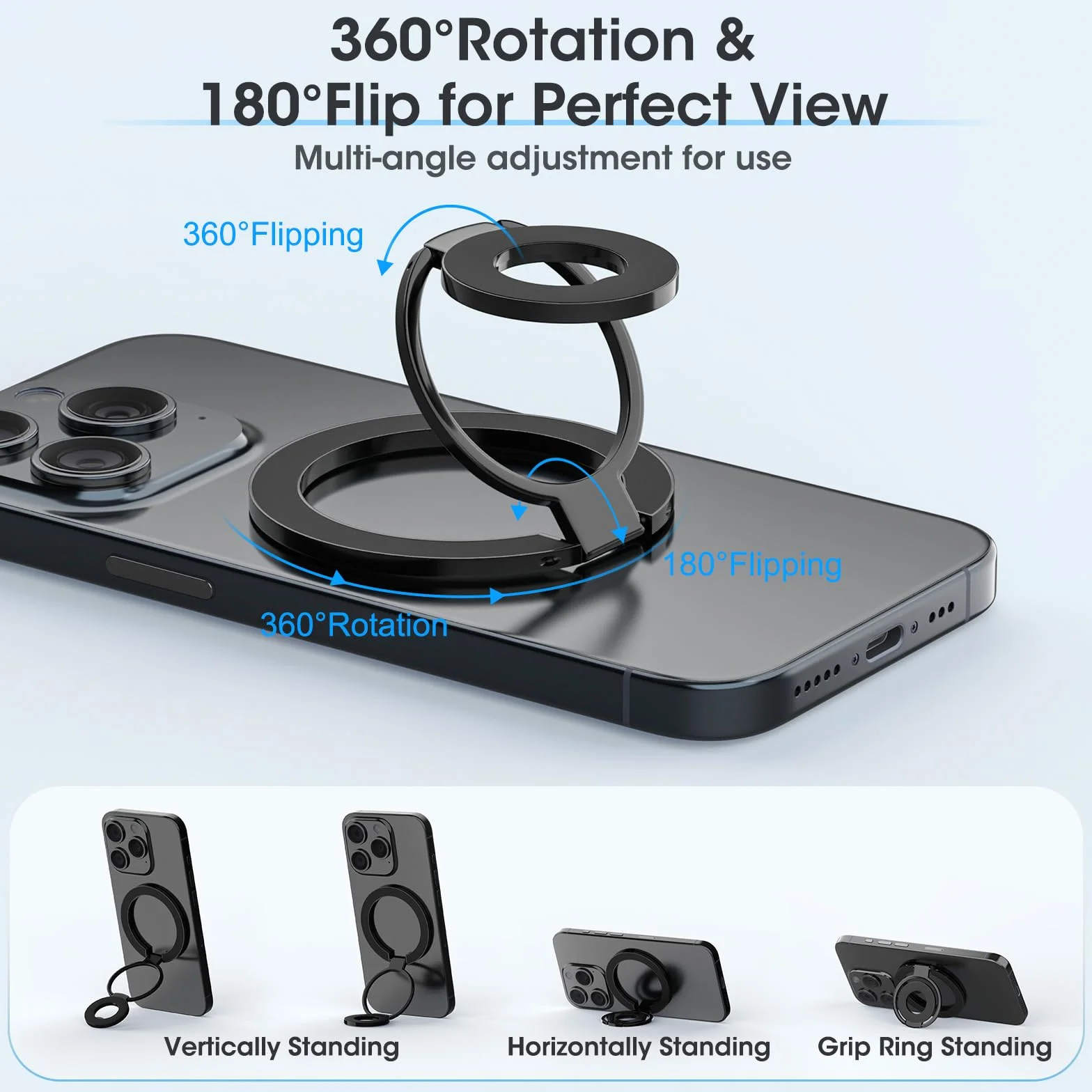 Uchwyt magnetyczny na telefon komórkowy do iPhone 17 16 15 14 13 12 Pro Max Plus, pierścień magnetyczny do telefonu komórkowego Samsung Galaxy S25 Ultra S24 S23 S21