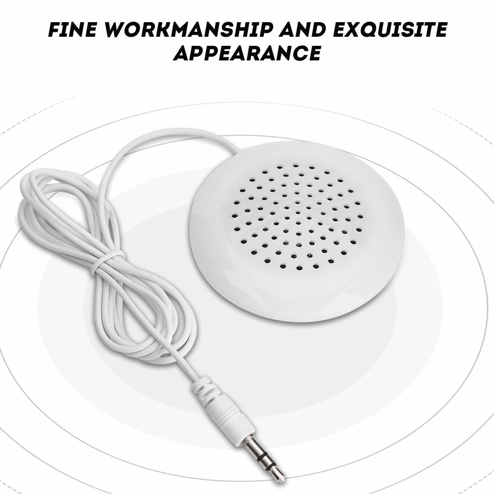 Przenośne głośniki liniowe Głośnik na poduszkę, mini głośnik 3,5 mm, głośnik pod poduszką do telefonu MP3 Przenośna płyta CD (biała), Głośnik Mini głośnik Przenośny głośnik 3 5 mm Poduszkowy głoś