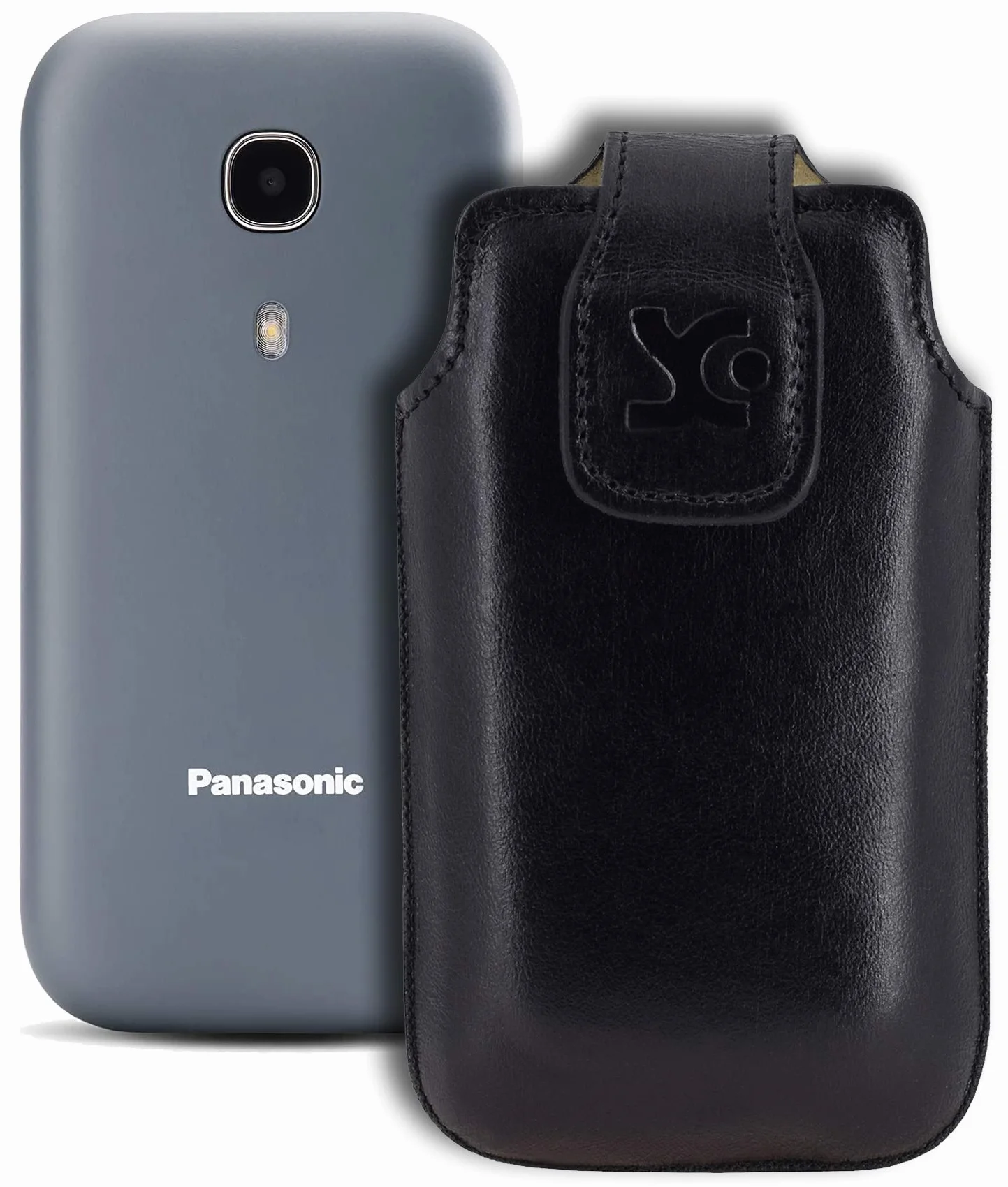 Suncase Oryginalne etui kompatybilne z Panasonic KX-TU400 - etui skórzane czarne
