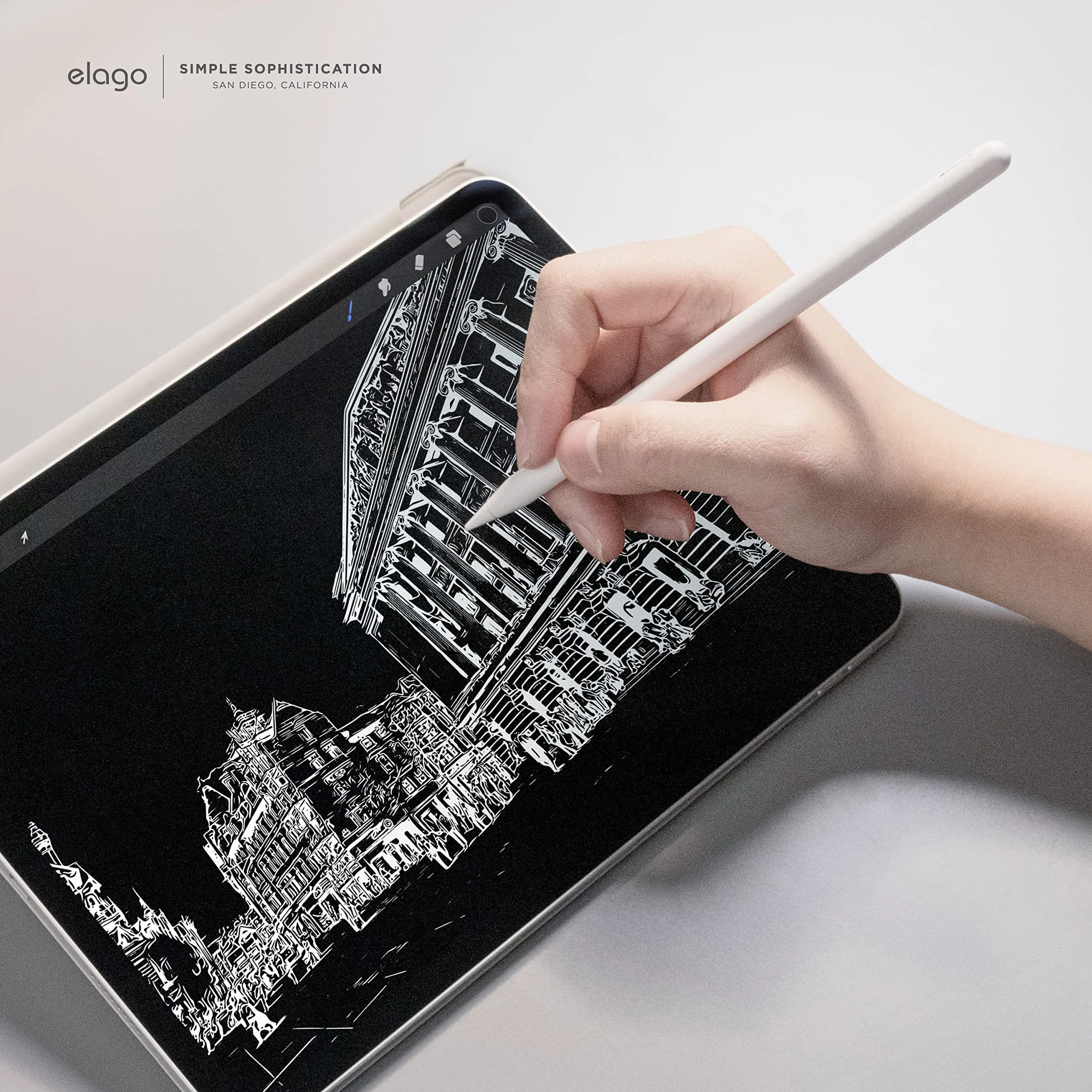 elago Zestaw 4 końcówek wymiennych długopisów kompatybilnych z Apple Pencil Pro, Apple Pencil (1. i 2. generacji) i Apple Pencil (USB-C), wytrzymałe długopisy o wysokiej czułości
