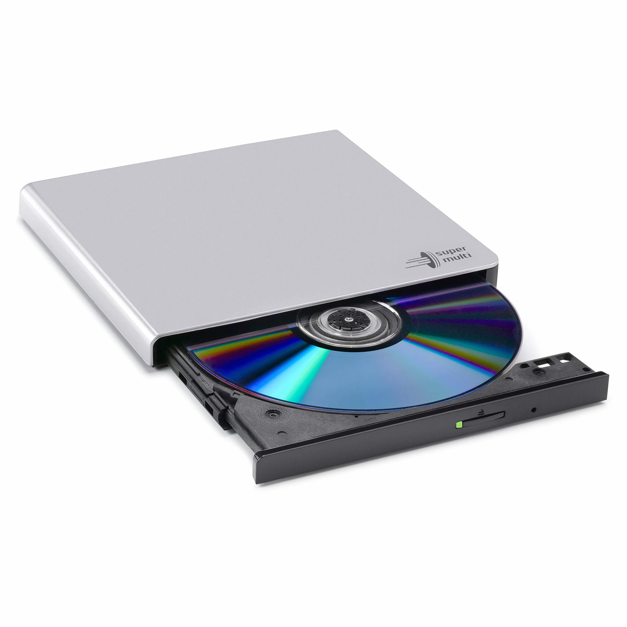 Hitachi-LG GP57 External DVD Drive, Slim Portable USB 2.0, 8x Speed, Silver