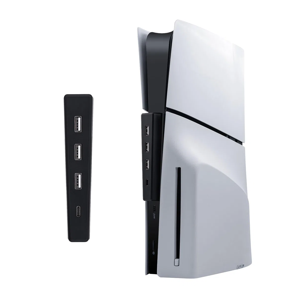 Mcbazel 4 porty PS5 Slim/ PS5 Pro USB, hub USB 2.0, szybka ładowarka, adapter rozdzielacza do PS5 Slim/PS5 Pro, nie pasuje do PS5