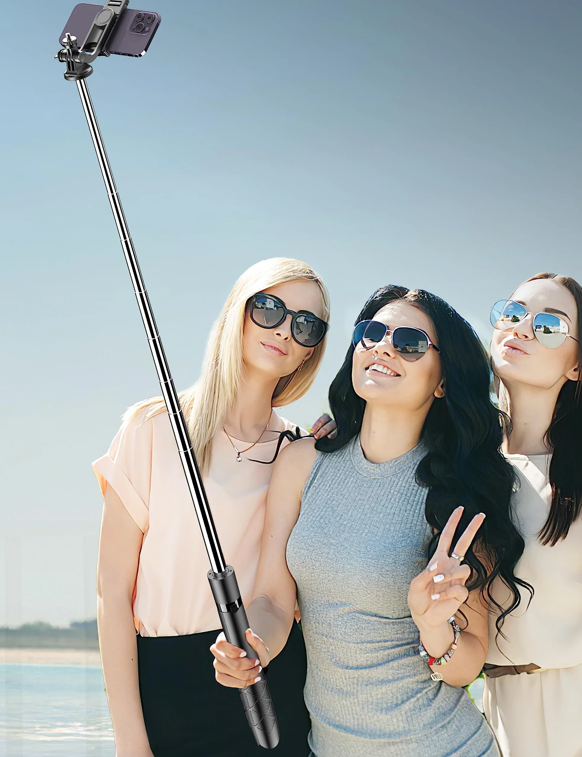 Statyw na telefon komórkowy 180 cm i kij do selfie, uchwyt na telefon komórkowy z odłączanym pilotem, kompatybilny z iPhone'ami, smartfonami z Androidem i aparatami fotograficznymi