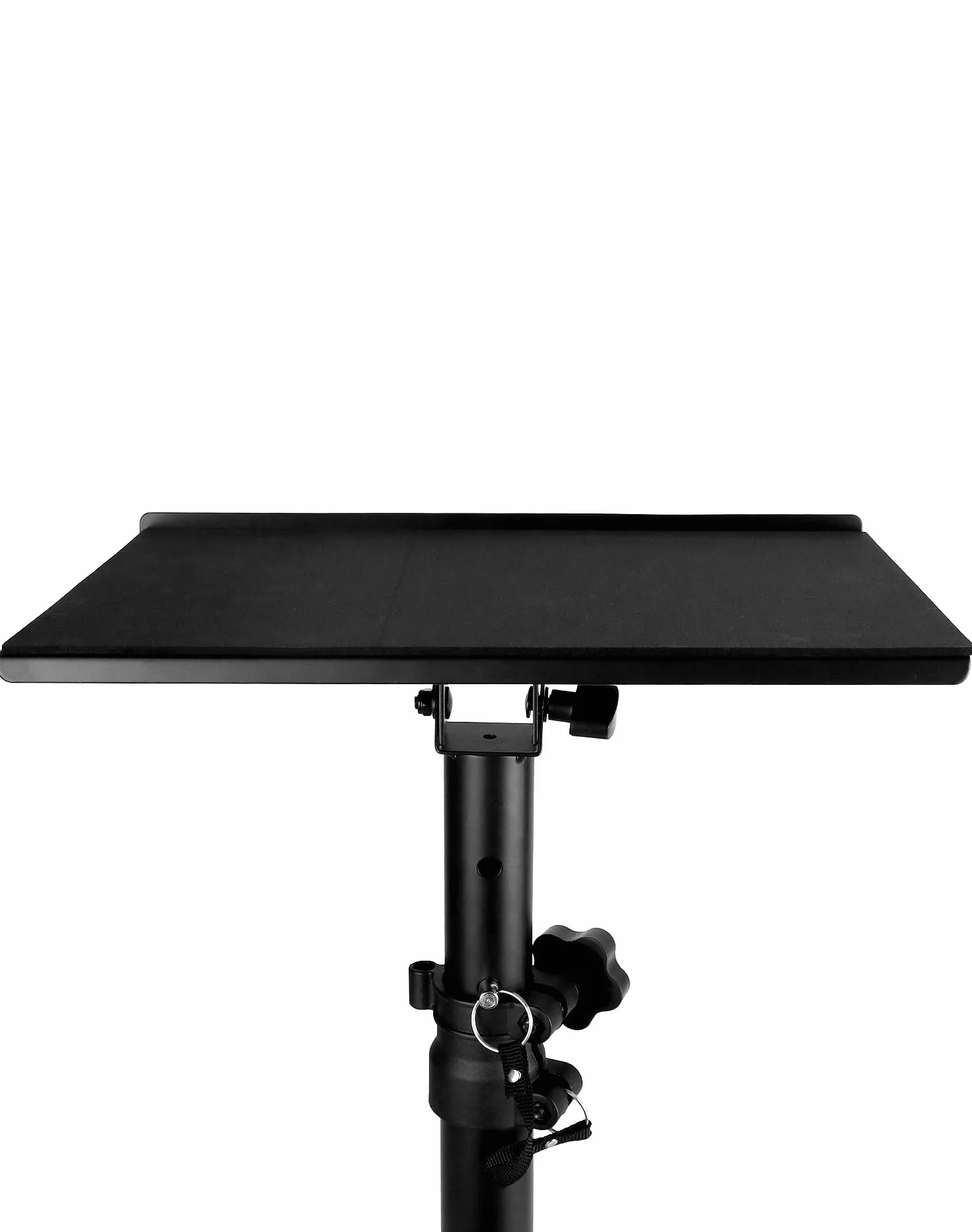 QWORK® Stojak na biurko głośnikowy, kąt nachylenia +/-15°, regulowana wysokość 35-59 cm, nośność 30 kg, czarny