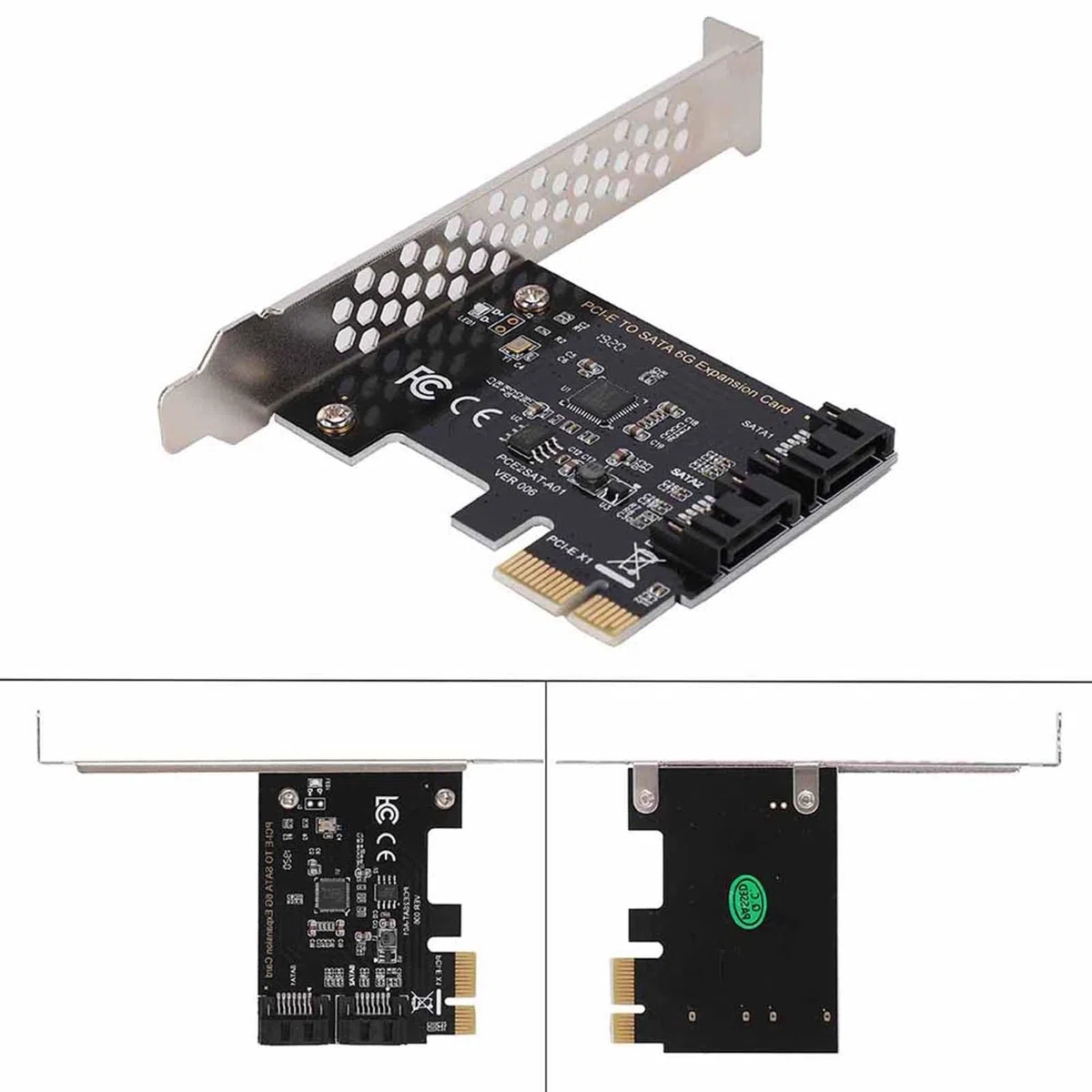 2-portowa Karta Rozszerzeń Pci Express, Karty Rozszerzeń SATA III 6 Gb/S, 6 GBPS, Karty PCI-E Plug And Play dla Dużej Obudowy/Małej Obudowy
