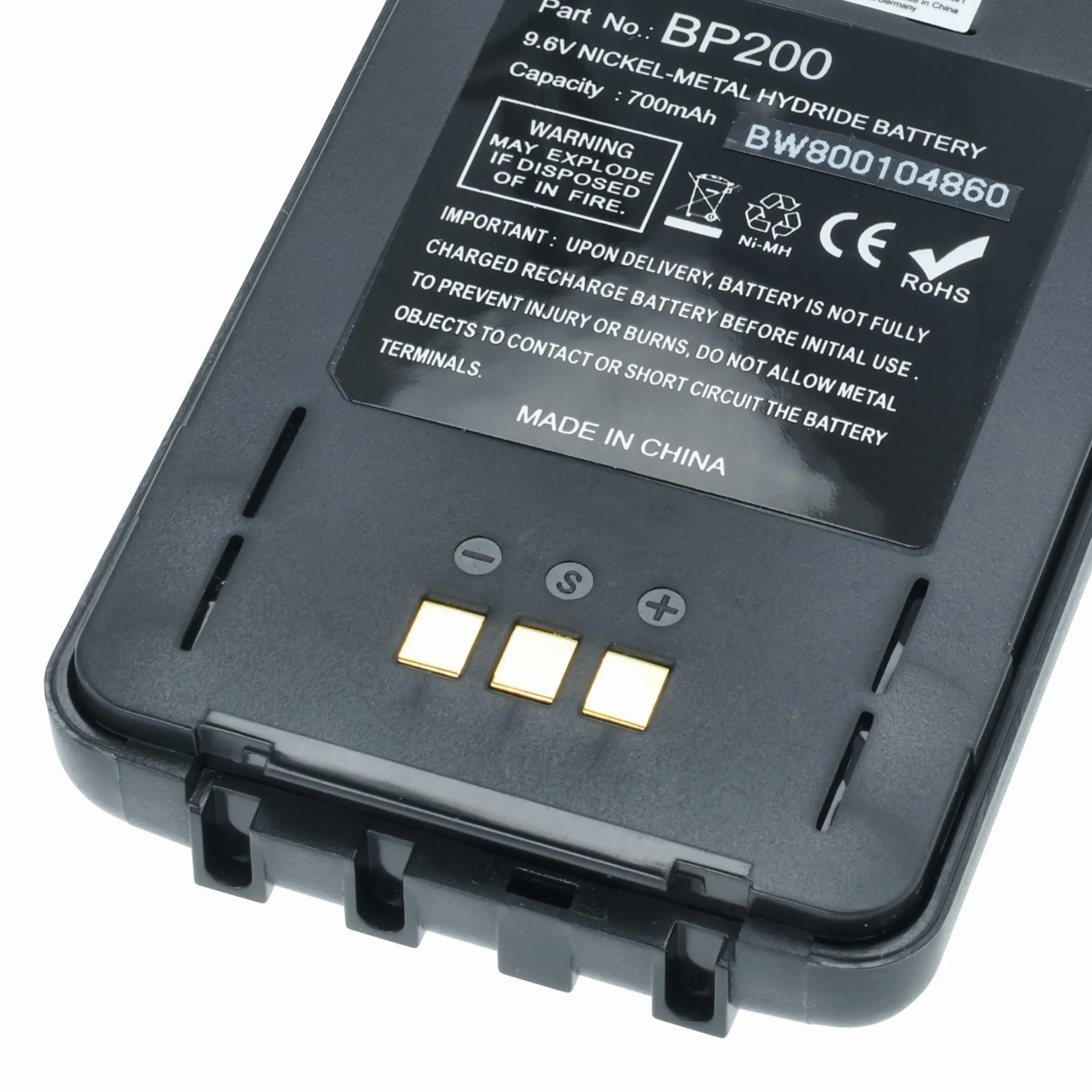 vhbw Zamiennik baterii Icom BP-200 750mAh 9,6V NiMH + klips