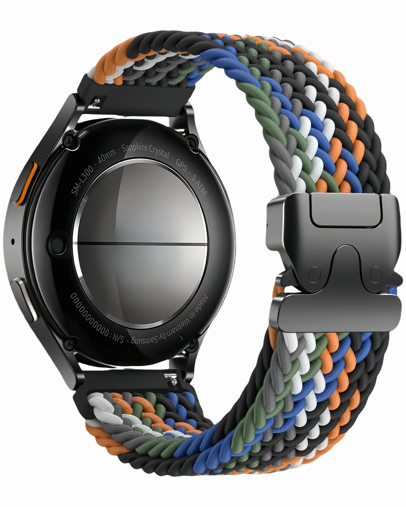 Elastyczny pasek z nilonu do Samsung Galaxy Watch 7/FE/6/5/4/3, Watch 5 Pro, 6/4 Classic, Gear S3/S2 – bezpieczne zamknięcie spadochronowe