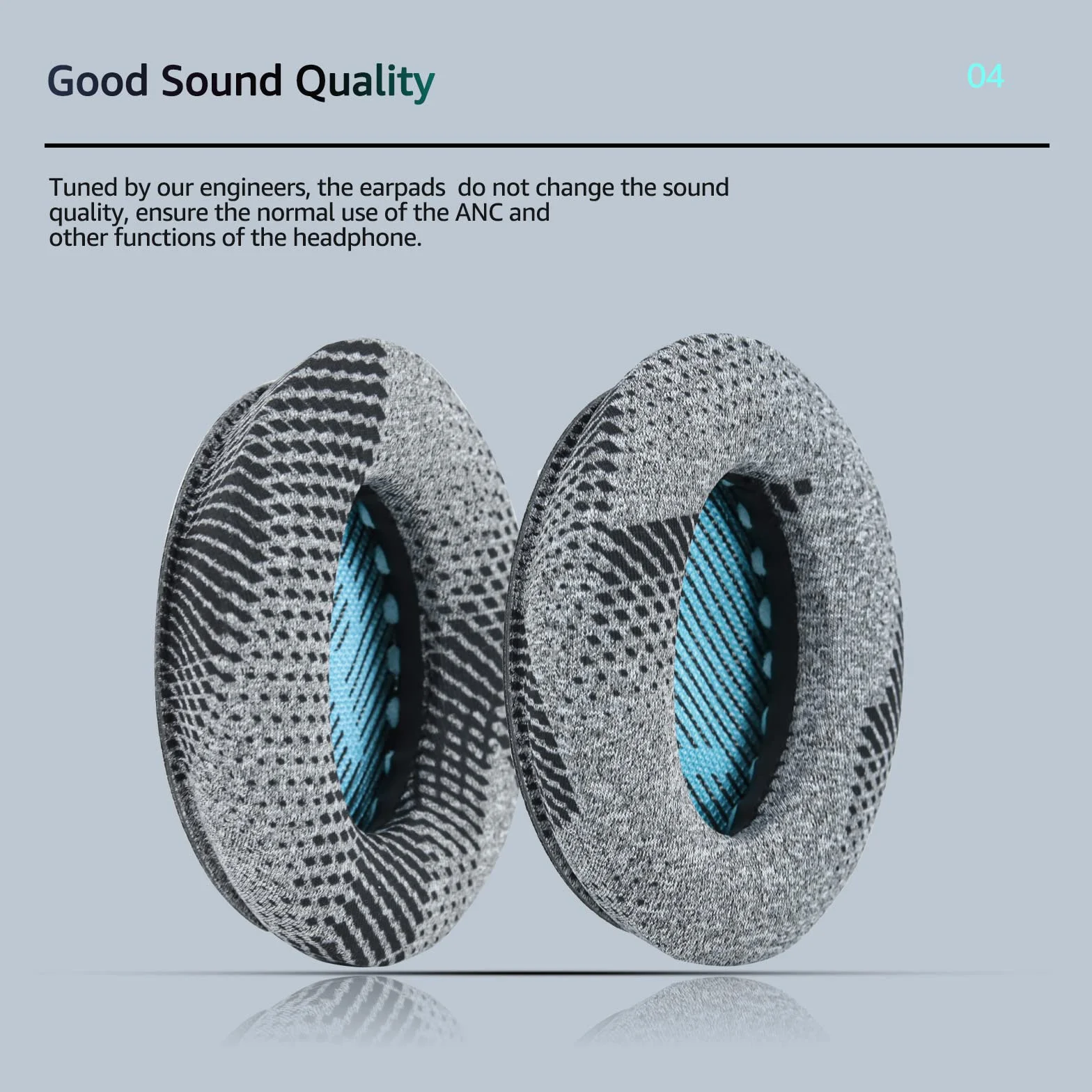 Cooling-Gel QuietComfort 35 / QC 35ii wymienne nauszniki do słuchawek Bose, kompatybilne z Bose QC45 QC35 QC25 QC2 QC15/ Around-Ear 2 AE2i AE2w/ SoundTrue i SoundLink Series (szara tkanina)