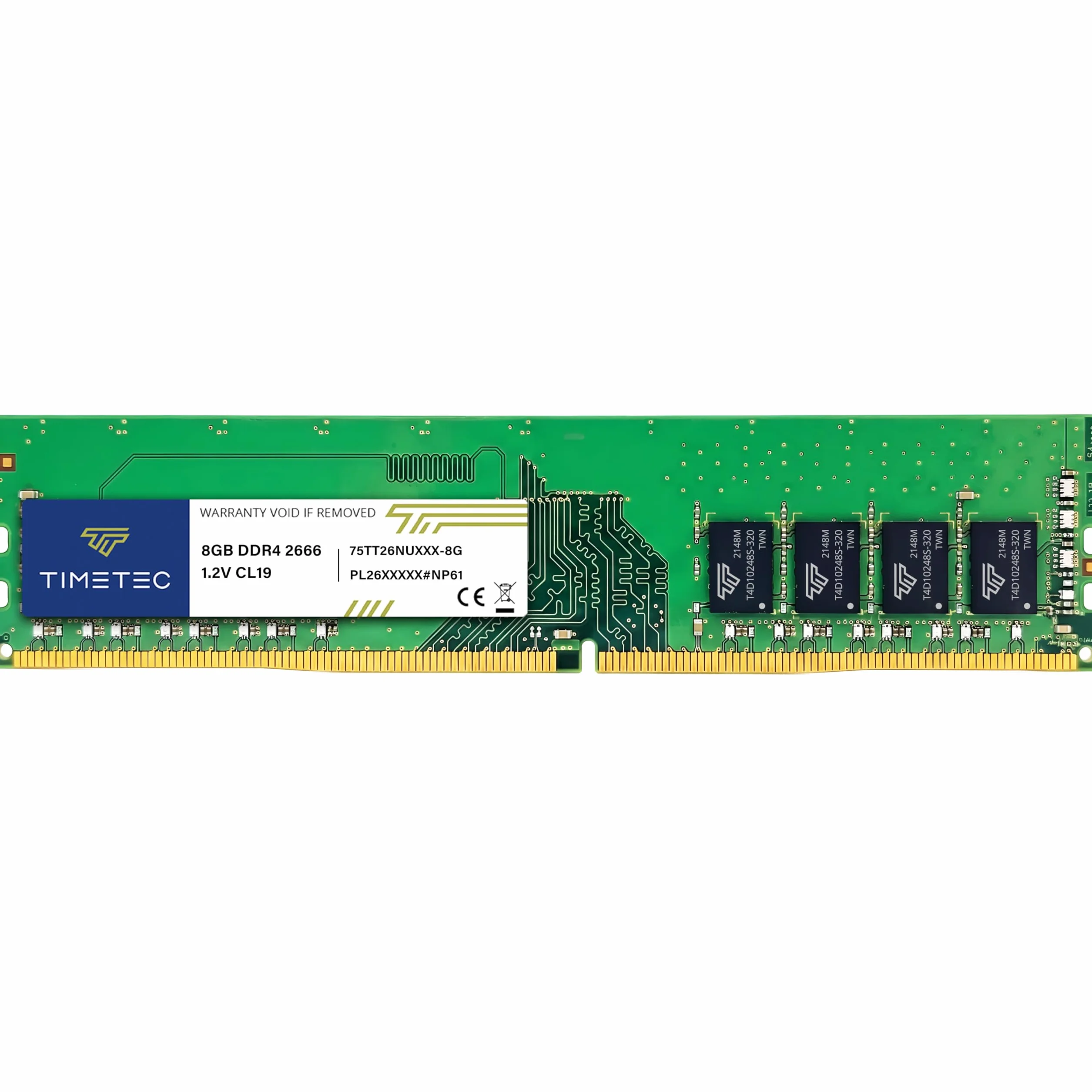 Timetec 8 GB DDR4 2666 MHz PC4-21300 Bez ECC Niebuforowany 1.2 V CL19 1Rx8 Pojedynczy Rang 288 Pin UDIMM Komputer stacjonarny Pamięć RAM Moduł aktualizacji (8 GB)