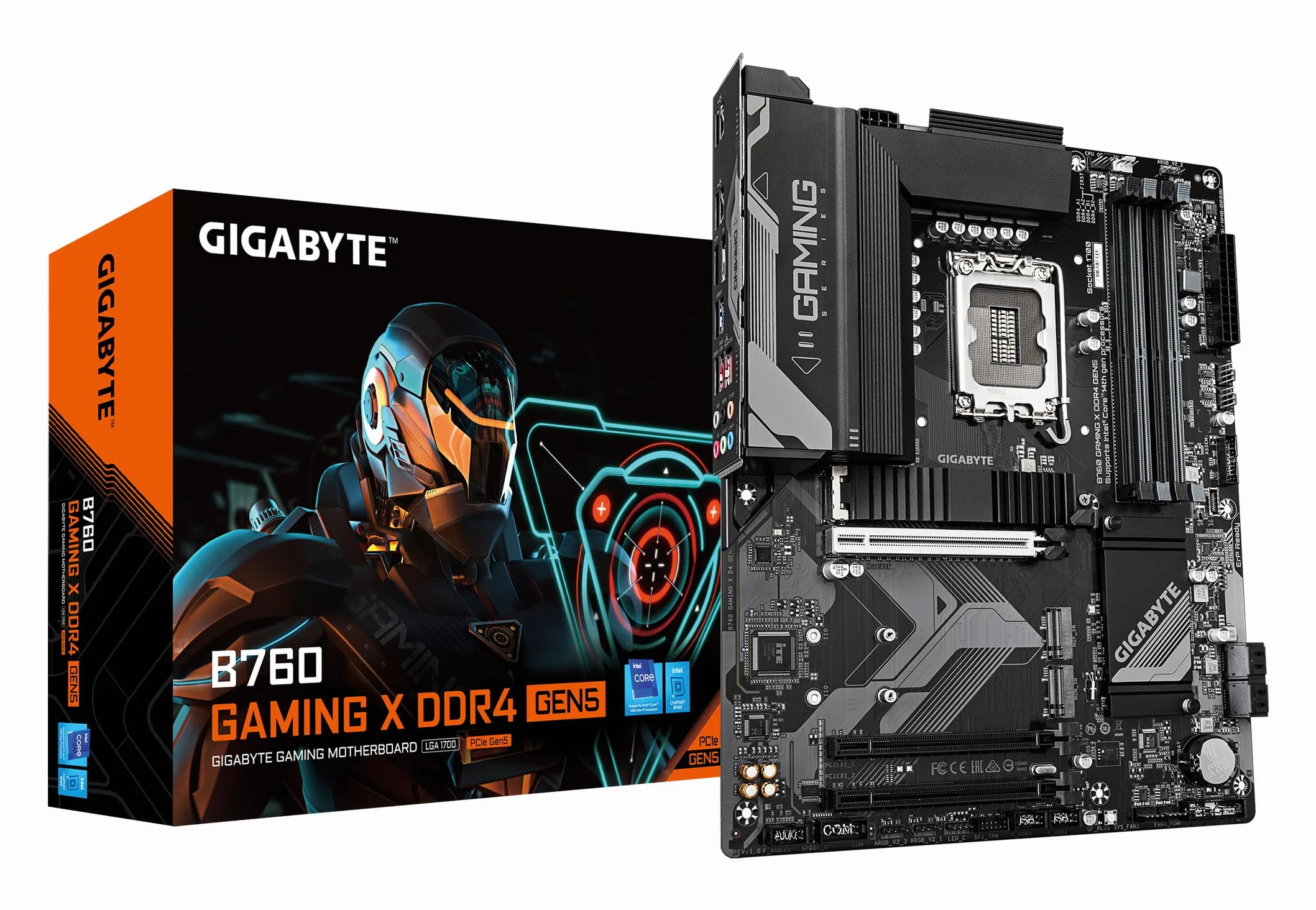 GIGABYTE Płyta główna B760 GAMING X DDR4 GEN5 - obsługuje procesory Intel Core 14. generacji, 8+1+1 fazy VRM, do 5333 MHz DDR4 (OC), 3xPCIe 4.0 M.2, 2.5 GbE LAN, USB 3.2 Gen 2