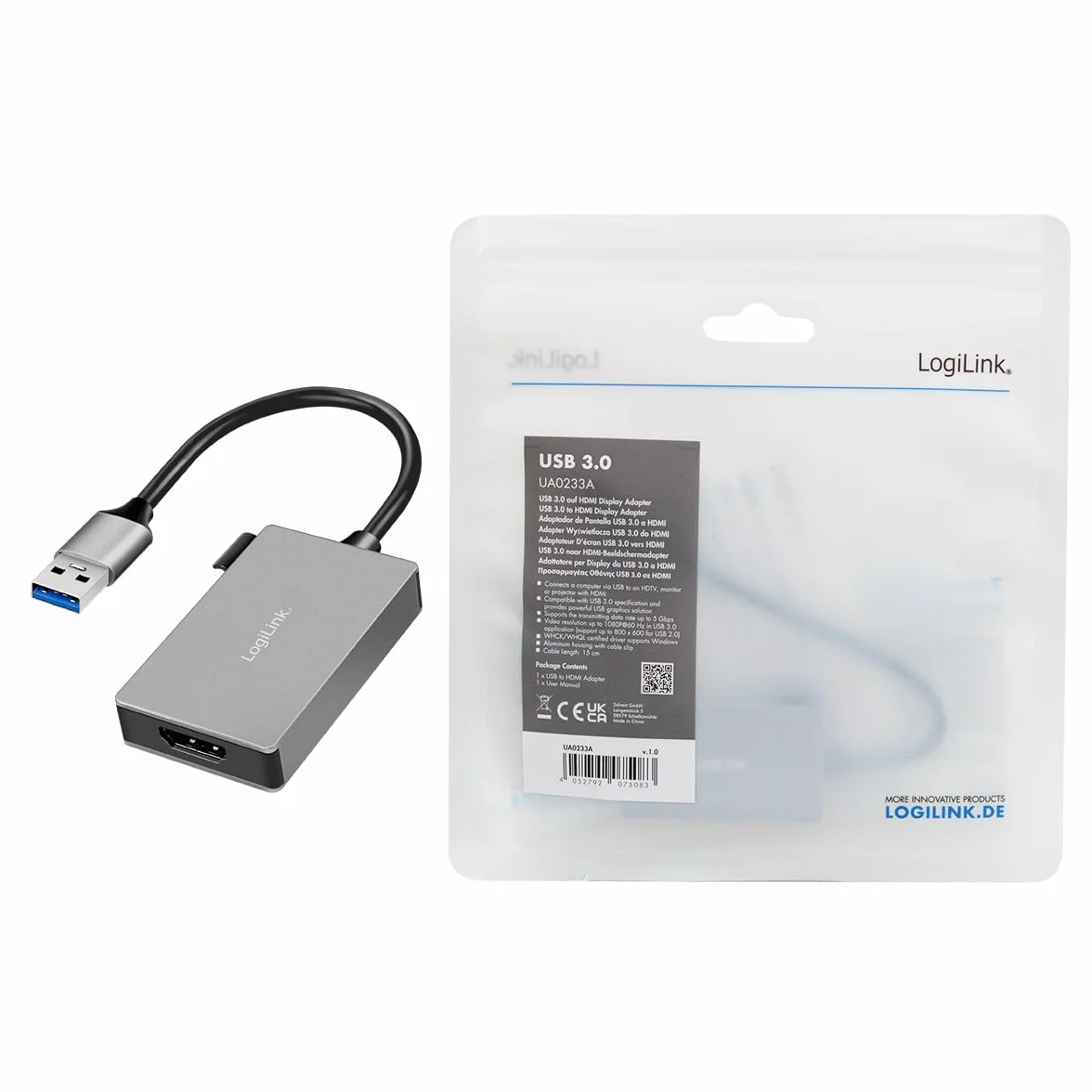 LogiLink UA0233A USB 3.0 na HDMI adapter 0,15 m